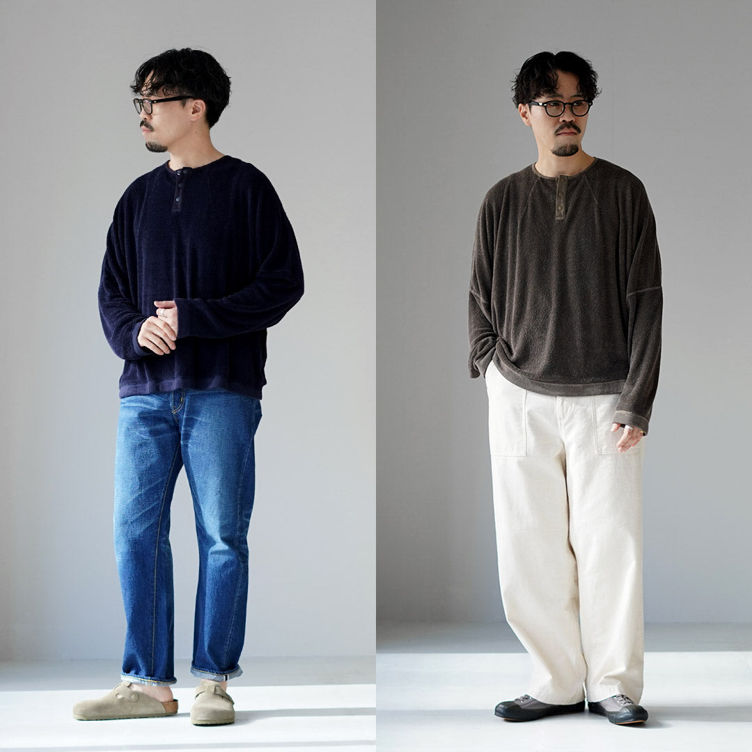 KEMA DESIGNS / Linen Pile Henley Neck Pullover