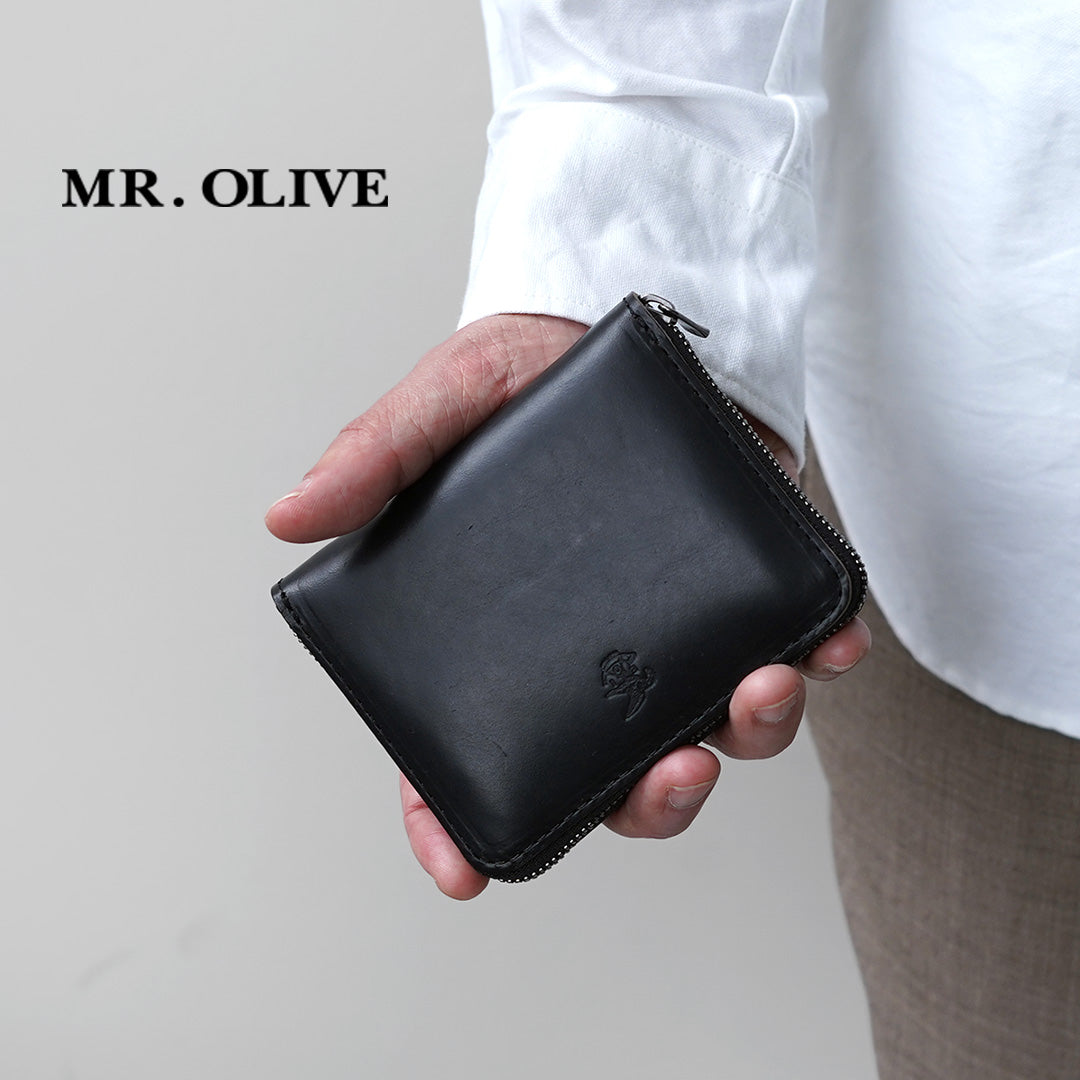 MR.OLIVE / Portefeuille Compact Zippé Horween Chromexcel Cuir