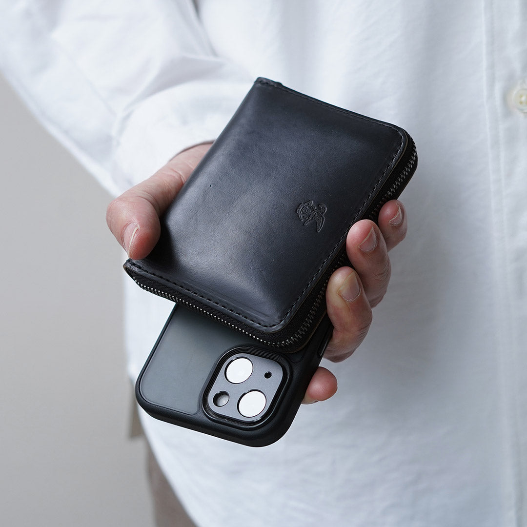 MR.OLIVE / Portefeuille Compact Zippé Horween Chromexcel Cuir