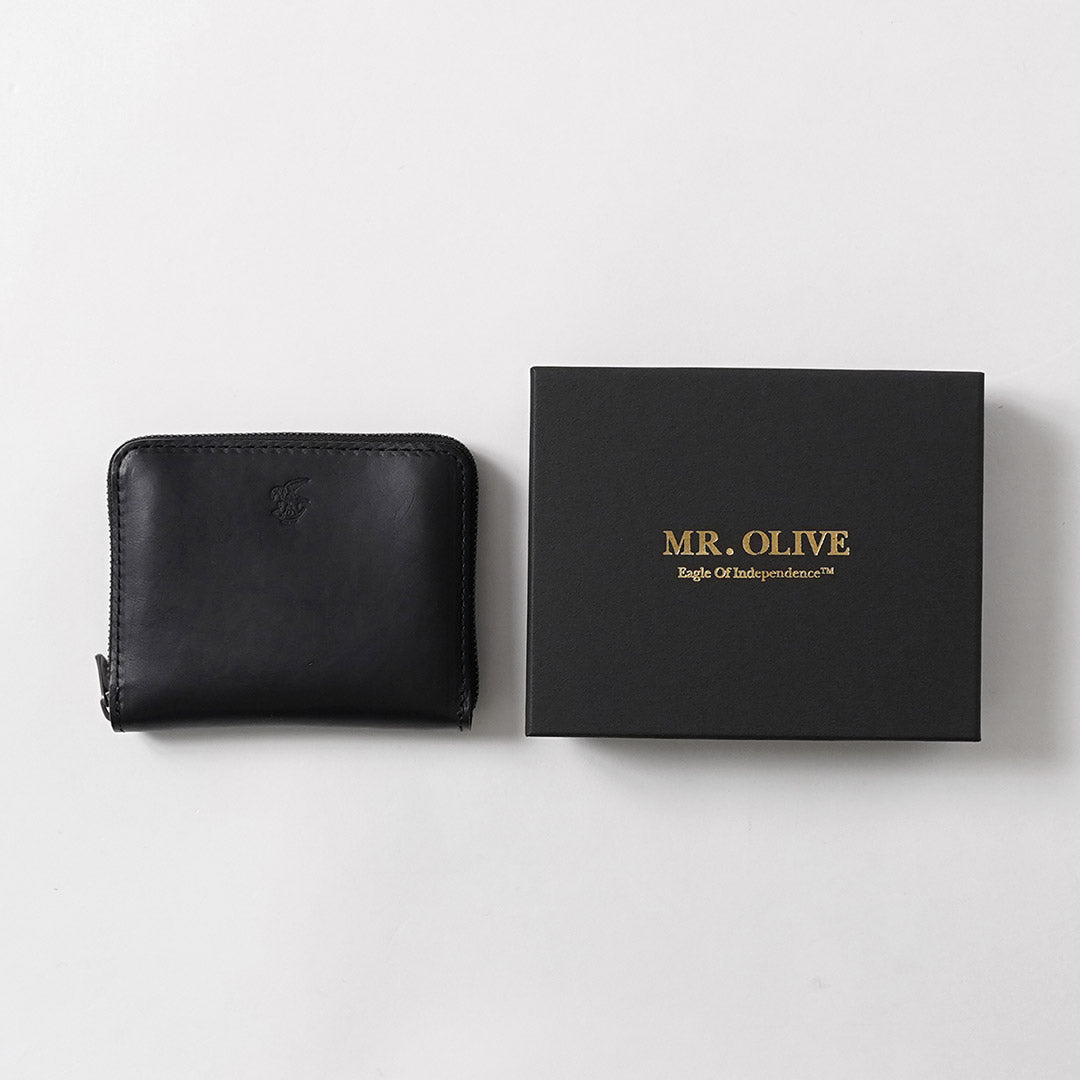 MR.OLIVE / Portefeuille Compact Zippé Horween Chromexcel Cuir