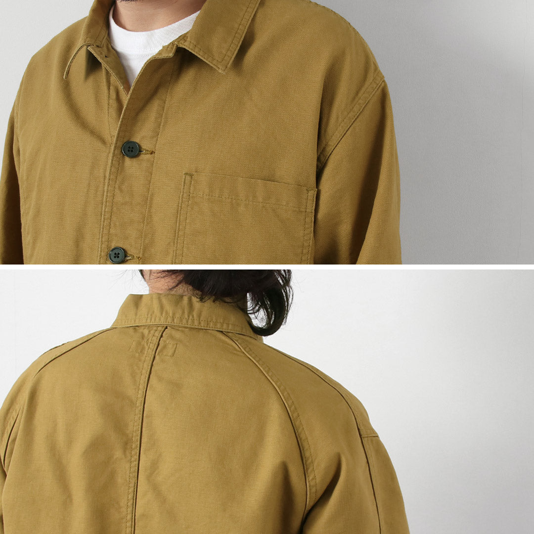 Refabric bleu / Veste de combinaison française en canard