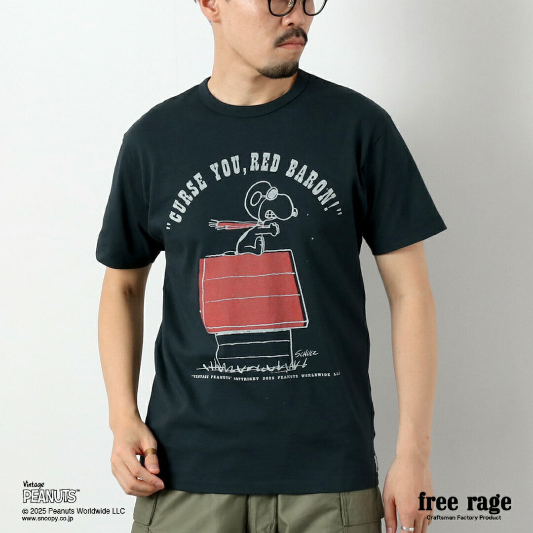 FREE RAGE / PEANUTS×free rage T-shirt à manches courtes en coton recyclé imprimé Red Baron