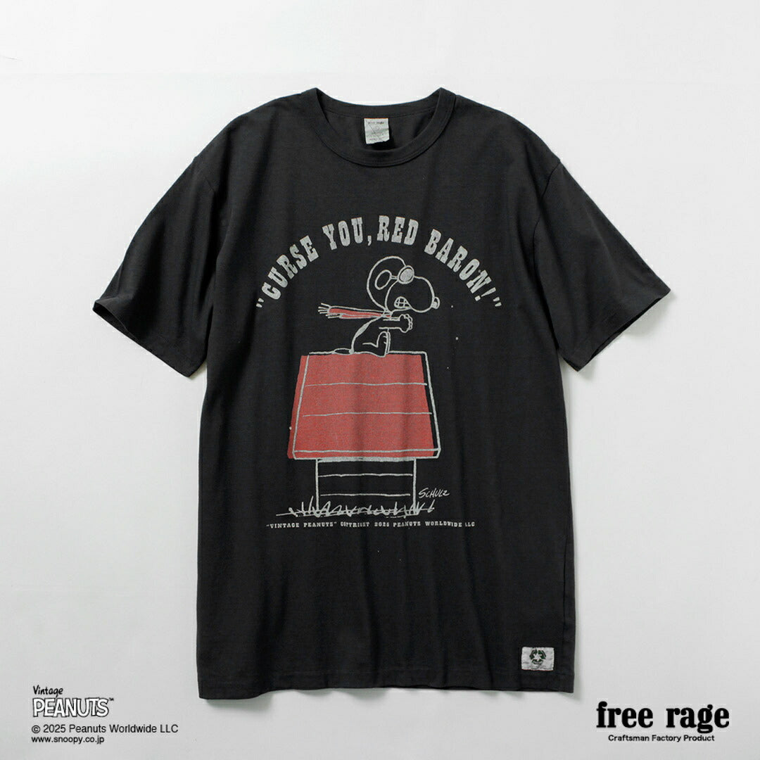FREE RAGE / PEANUTS×free rage T-shirt à manches courtes en coton recyclé imprimé Red Baron