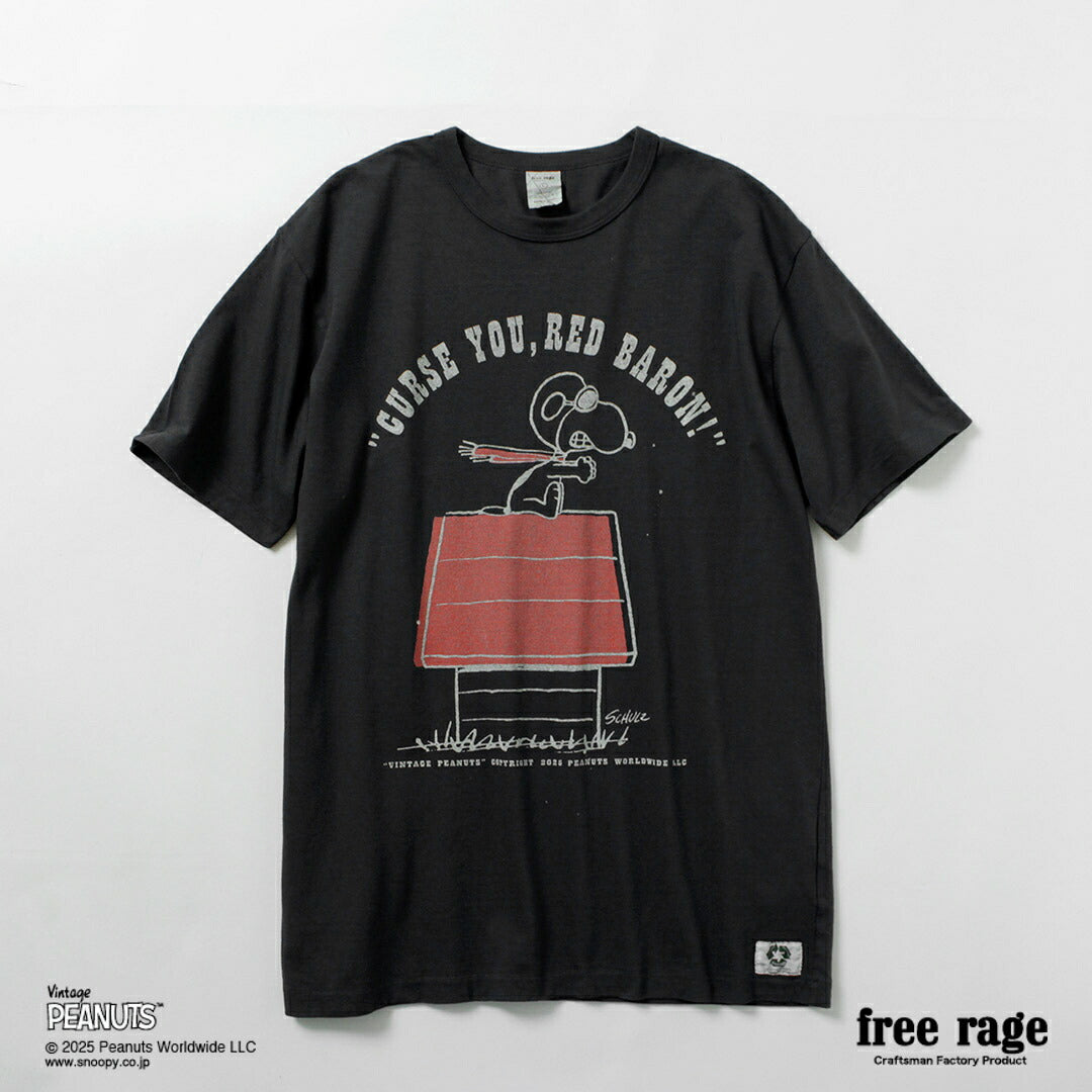 FREE RAGE / PEANUTS×free rage T-shirt à manches courtes en coton recyclé imprimé Red Baron