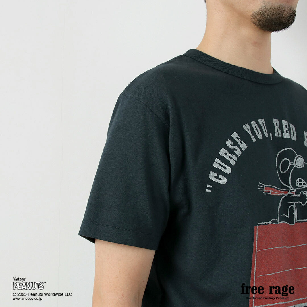 FREE RAGE / PEANUTS×free rage T-shirt à manches courtes en coton recyclé imprimé Red Baron