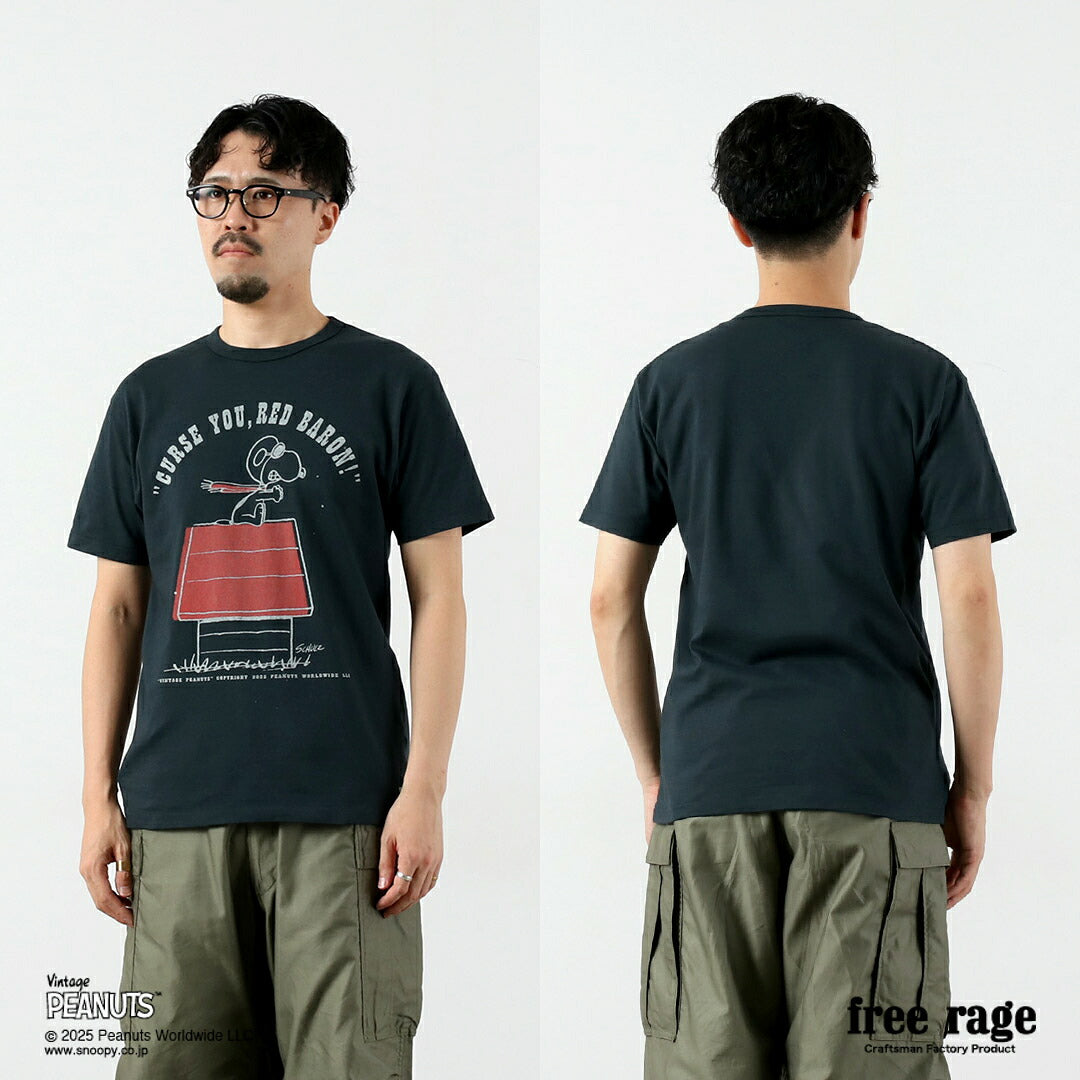 FREE RAGE / PEANUTS×free rage T-shirt à manches courtes en coton recyclé imprimé Red Baron