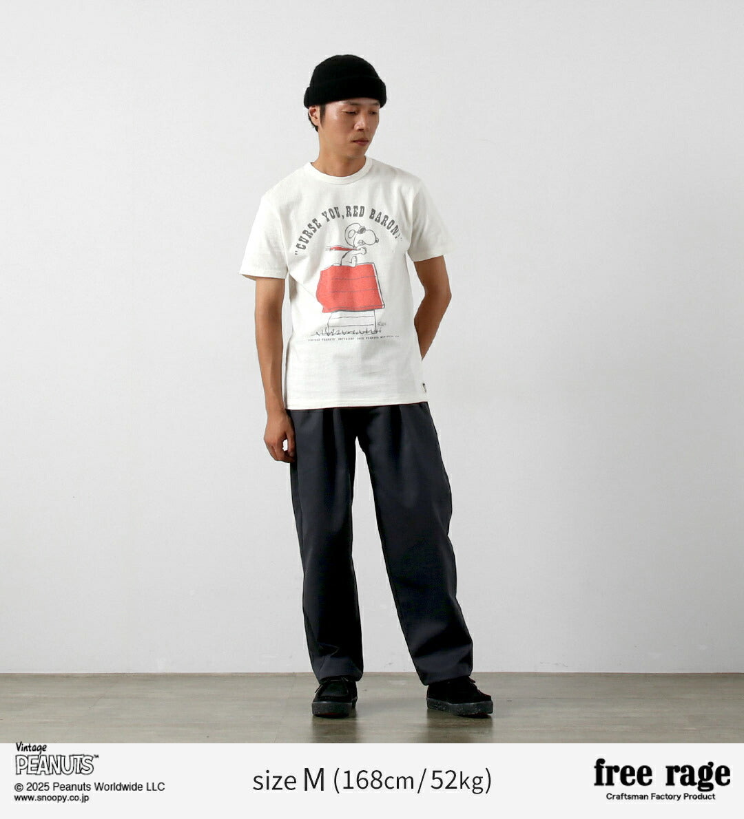 FREE RAGE / PEANUTS×free rage T-shirt à manches courtes en coton recyclé imprimé Red Baron