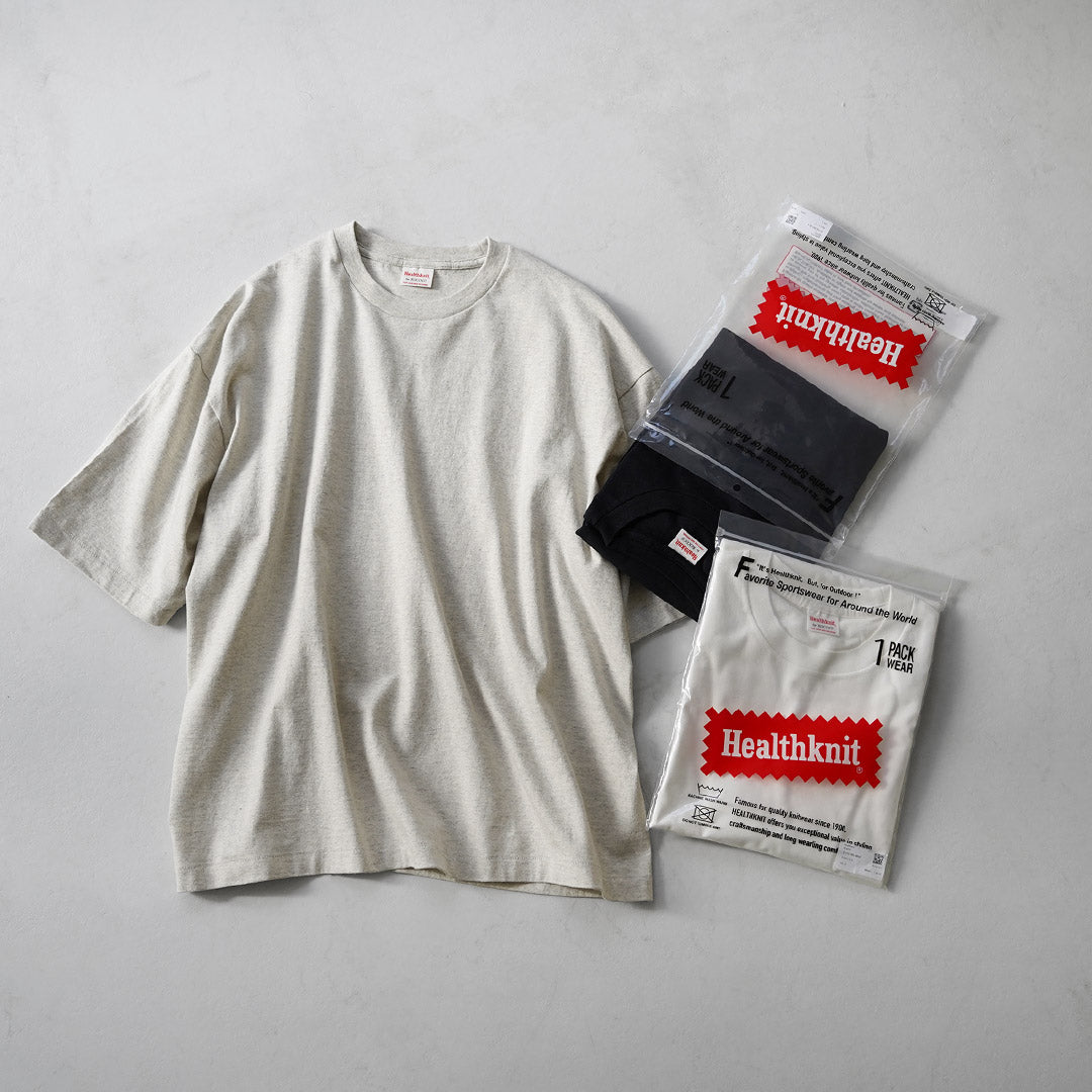 HEALTHKNIT / Camiseta de manga corta universal de algodón con cuello redondo exclusiva de EE. UU.