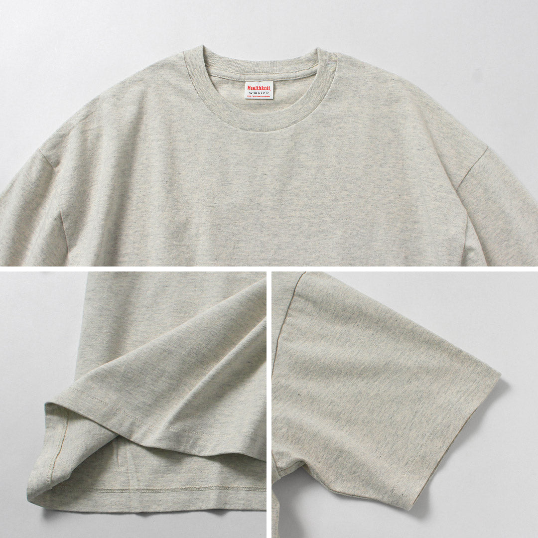 HEALTHKNIT / Camiseta de manga corta universal de algodón con cuello redondo exclusiva de EE. UU.