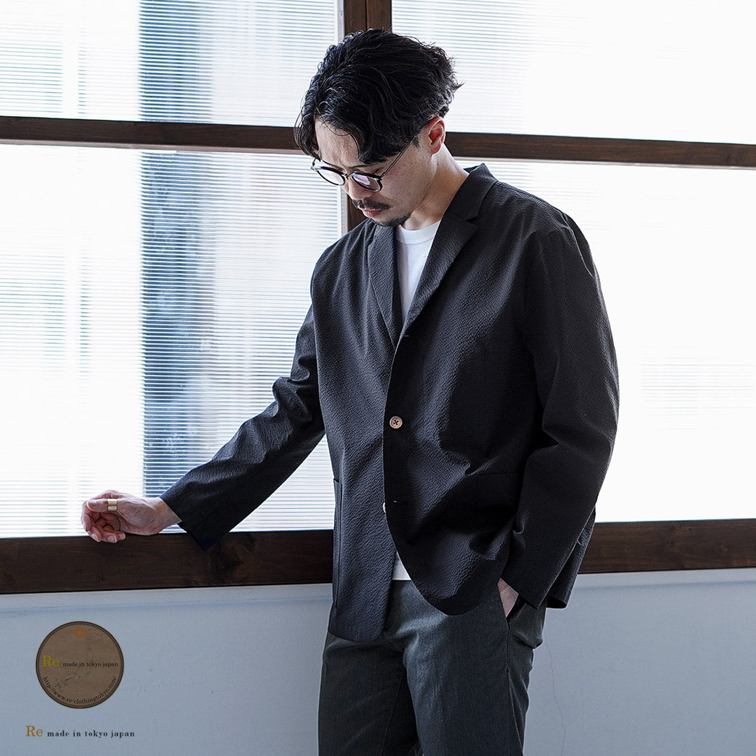 RE HECHO EN TOKIO JAPÓN / Chaqueta Coolmax Seersucker Tailored 3B