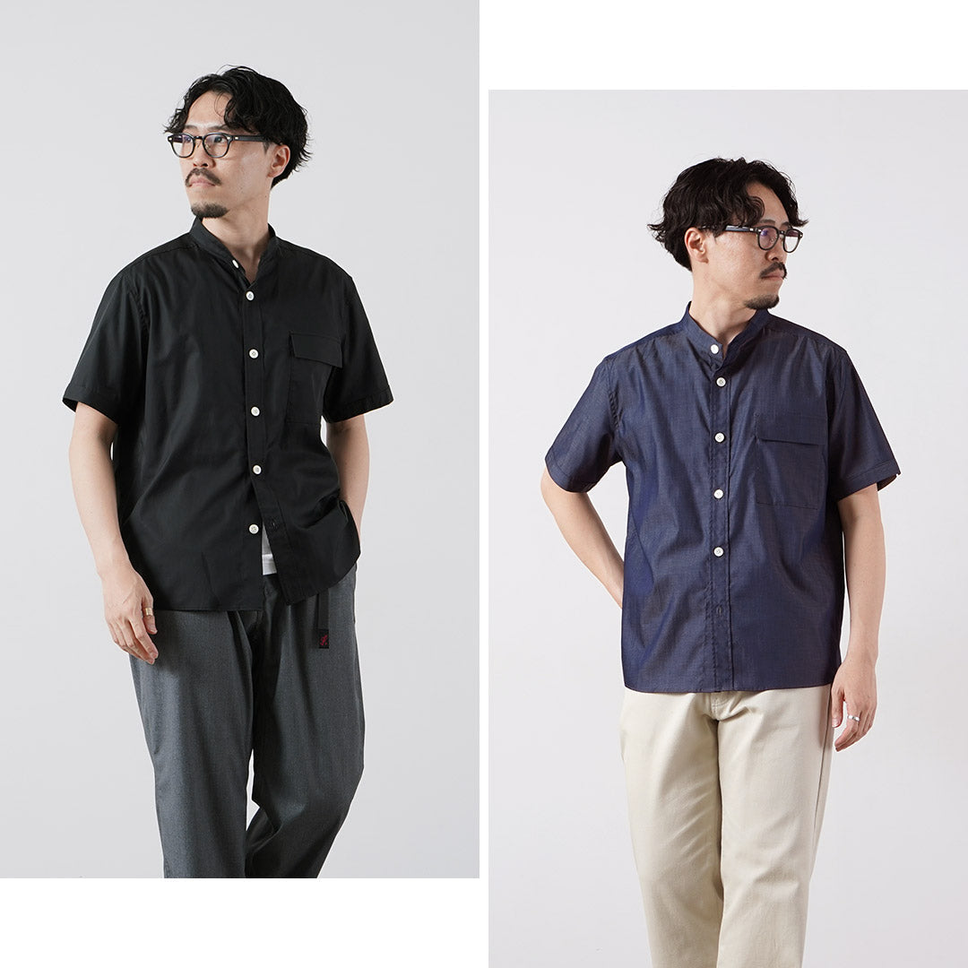 RE MADE IN TOKYO JAPAN / Chemise CPO à manches courtes en sergé chambray 200/2
