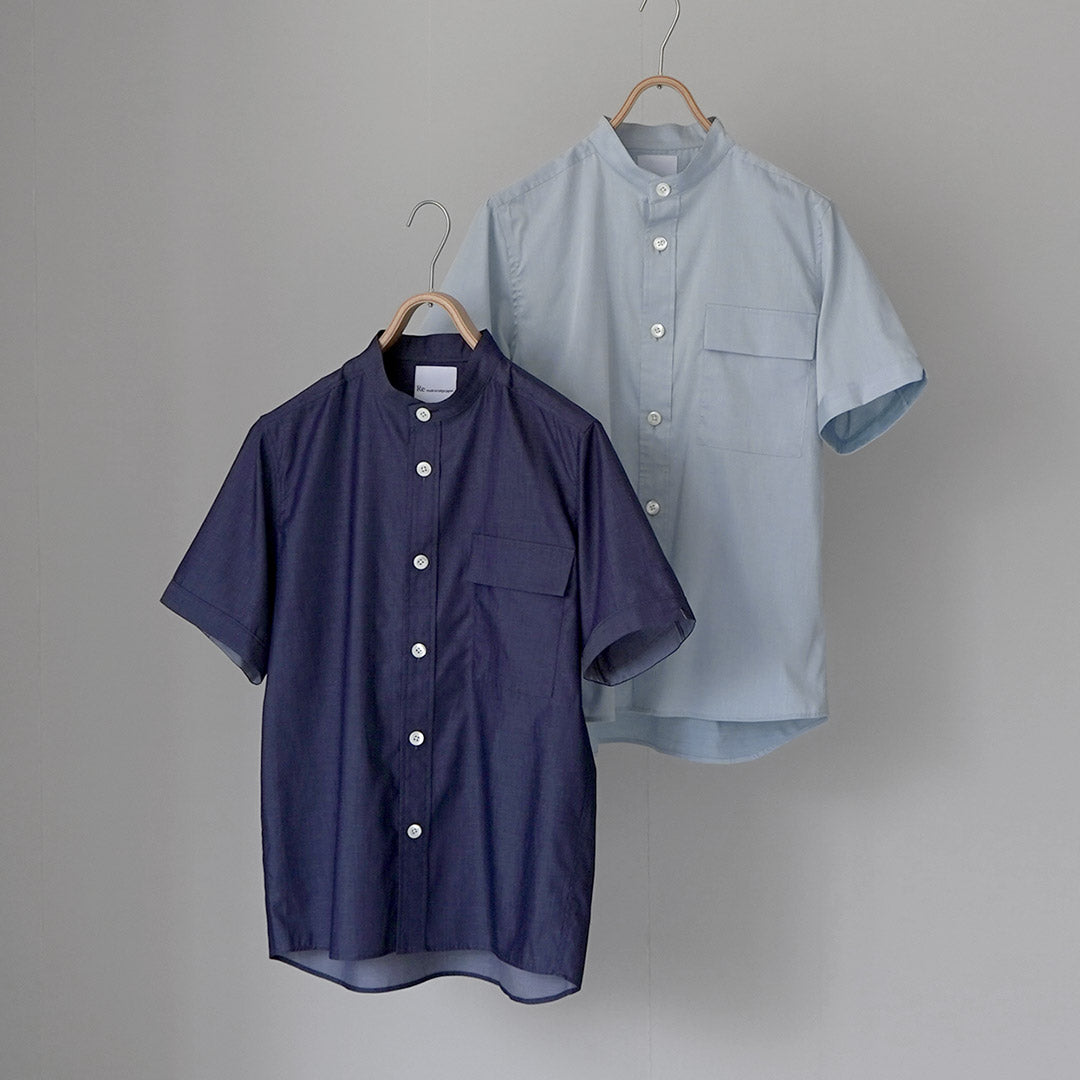 RE MADE IN TOKYO JAPAN / Chemise CPO à manches courtes en sergé chambray 200/2