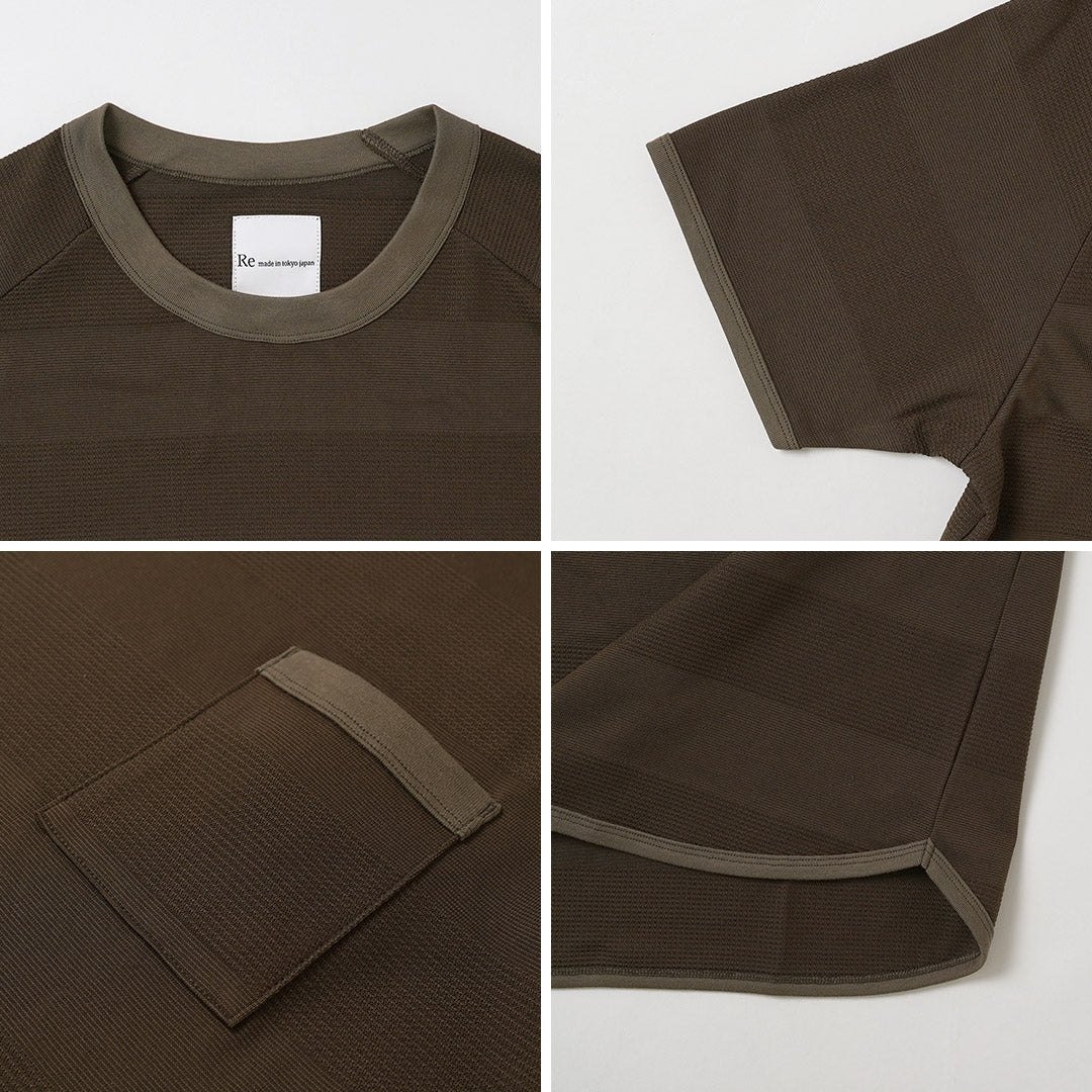 RE HECHO EN TOKIO JAPÓN / Camiseta de punto con borde jacquard Cool Max