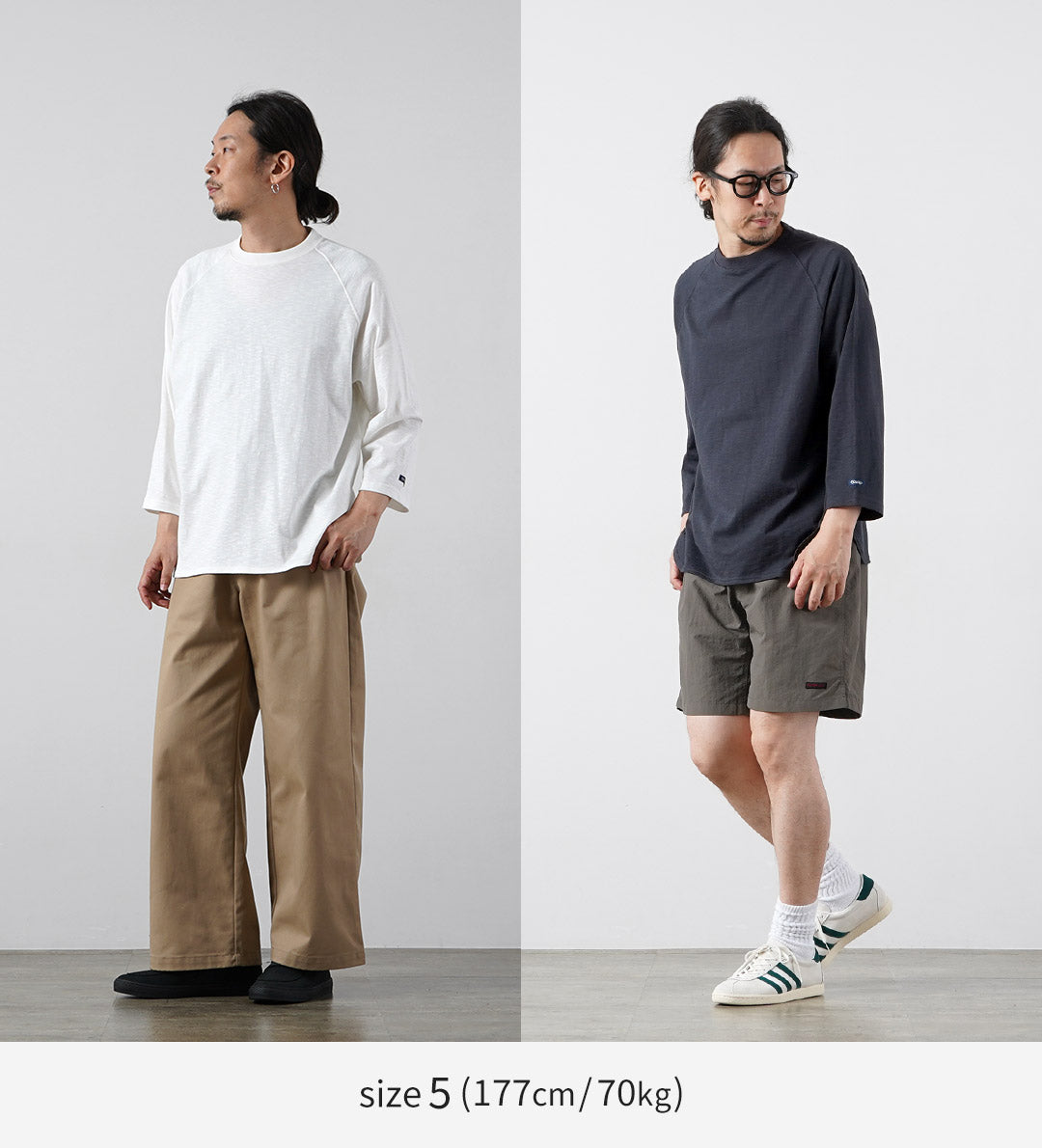 TIEASY / HDCS Light Raglan 3/4 Sleeve Crew Neck T-Shirt