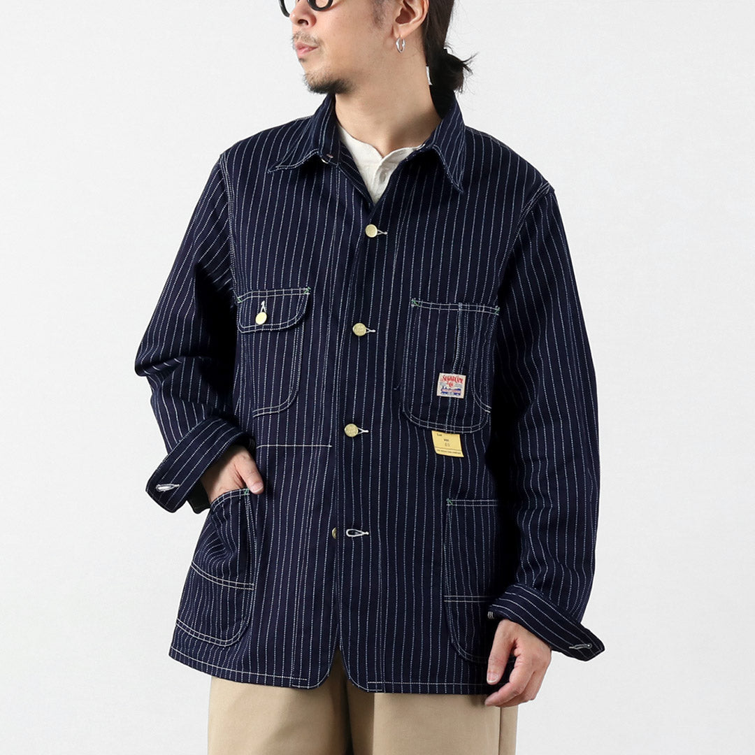 CAÑA DE AZÚCAR / Abrigo de trabajo Wabash Stripe de 9 oz