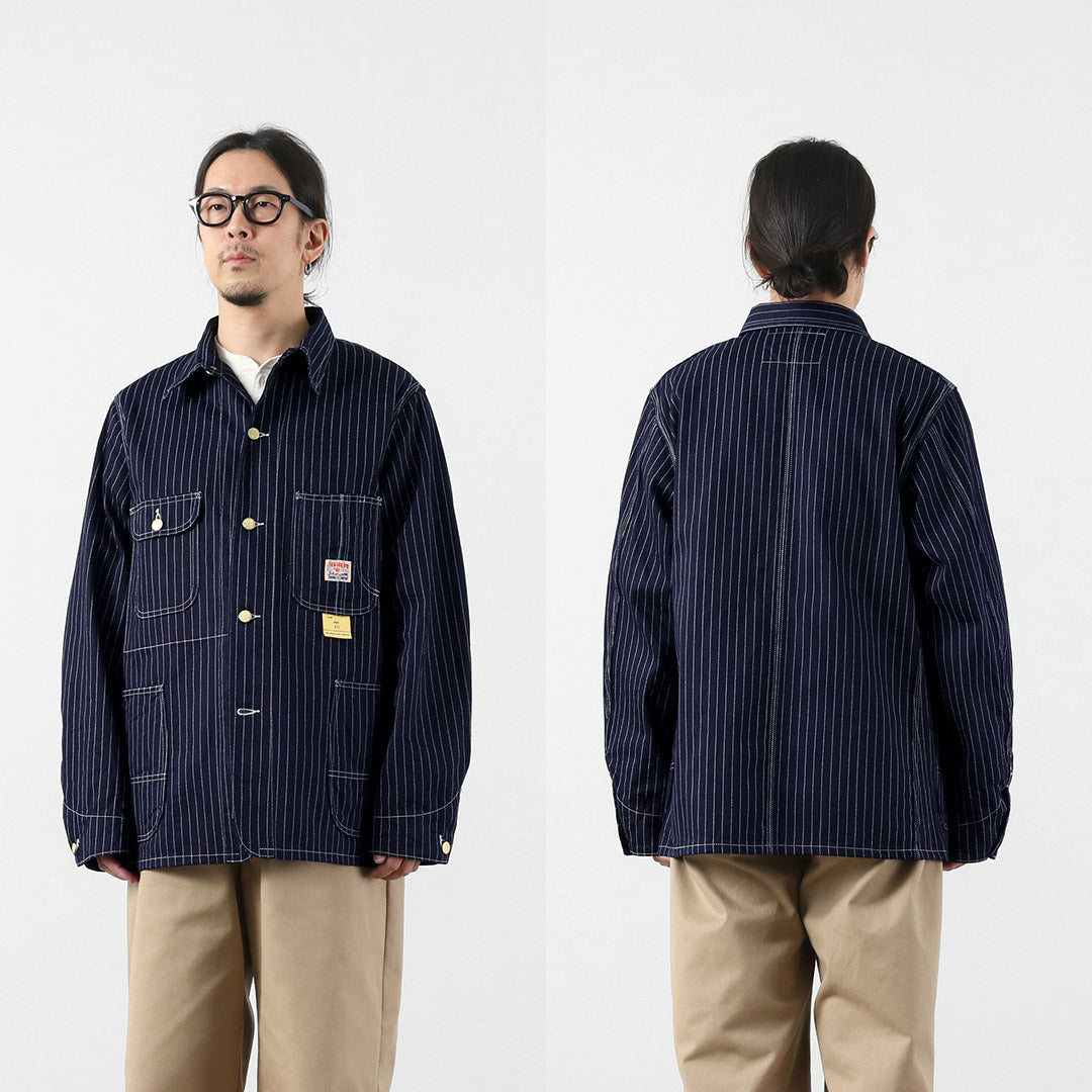CAÑA DE AZÚCAR / Abrigo de trabajo Wabash Stripe de 9 oz