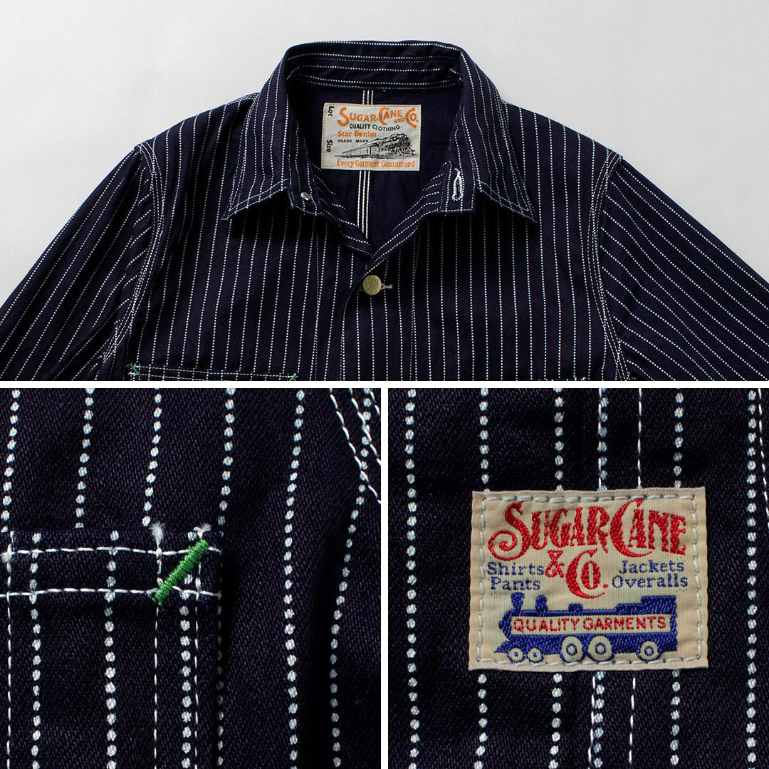 CAÑA DE AZÚCAR / Abrigo de trabajo Wabash Stripe de 9 oz