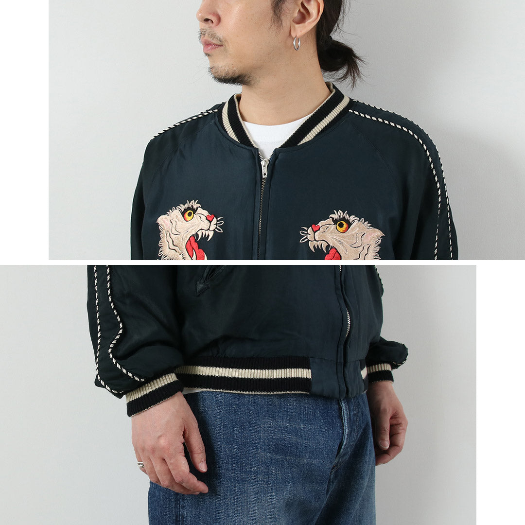 TAILOR TOYO / Tiger Head Hot Rod Acetate Souvenir Jacket Aging Model