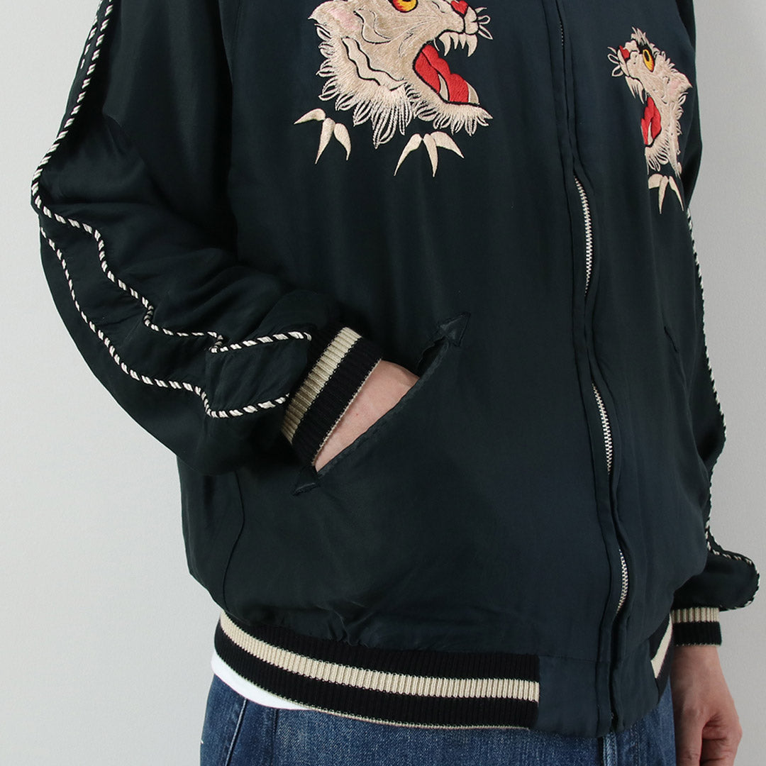 TAILOR TOYO / Tiger Head Hot Rod Acetate Souvenir Jacket Aging Model