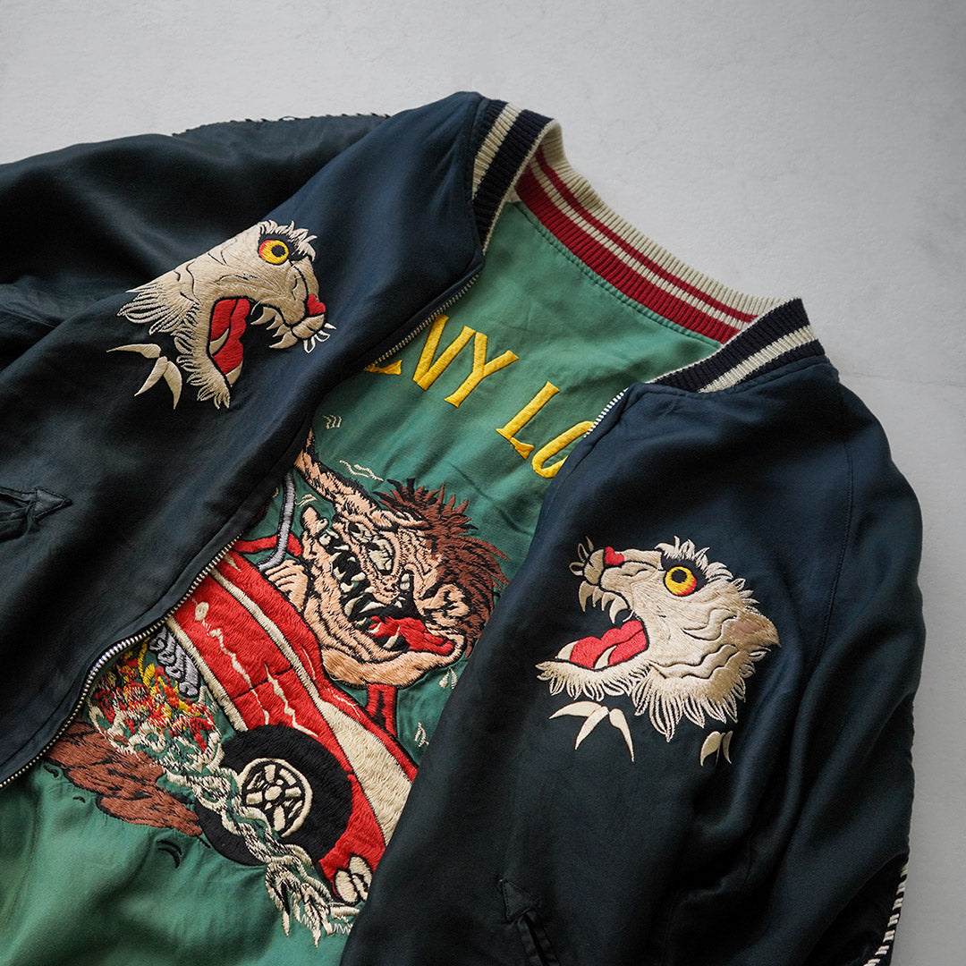 TAILOR TOYO / Tiger Head Hot Rod Acetate Souvenir Jacket Aging Model