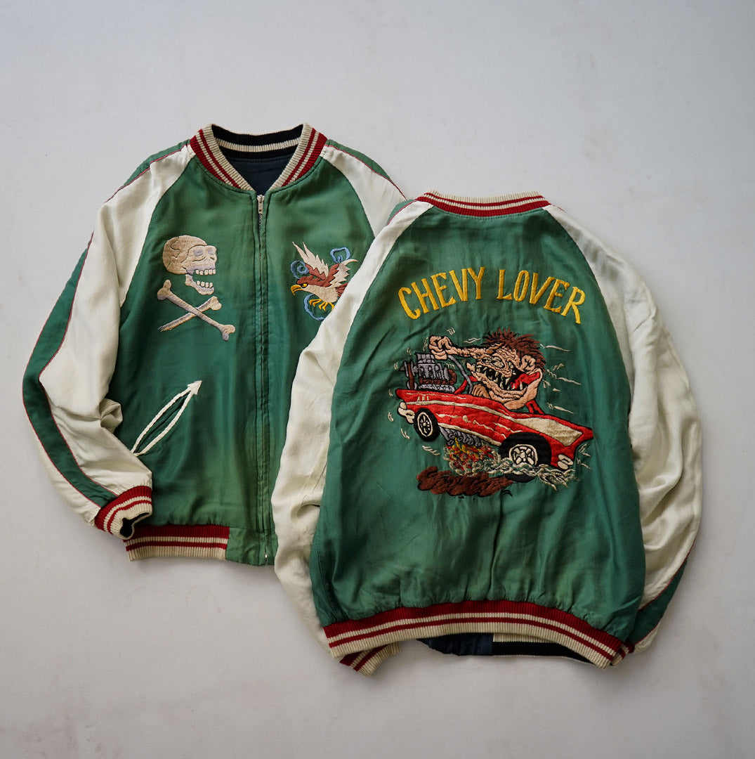 TAILOR TOYO / Tiger Head Hot Rod Acetate Souvenir Jacket Aging Model