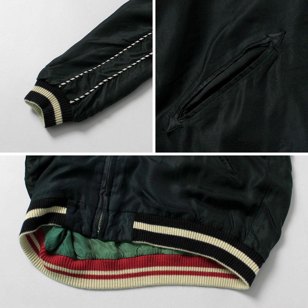 TAILOR TOYO / Tiger Head Hot Rod Acetate Souvenir Jacket Aging Model