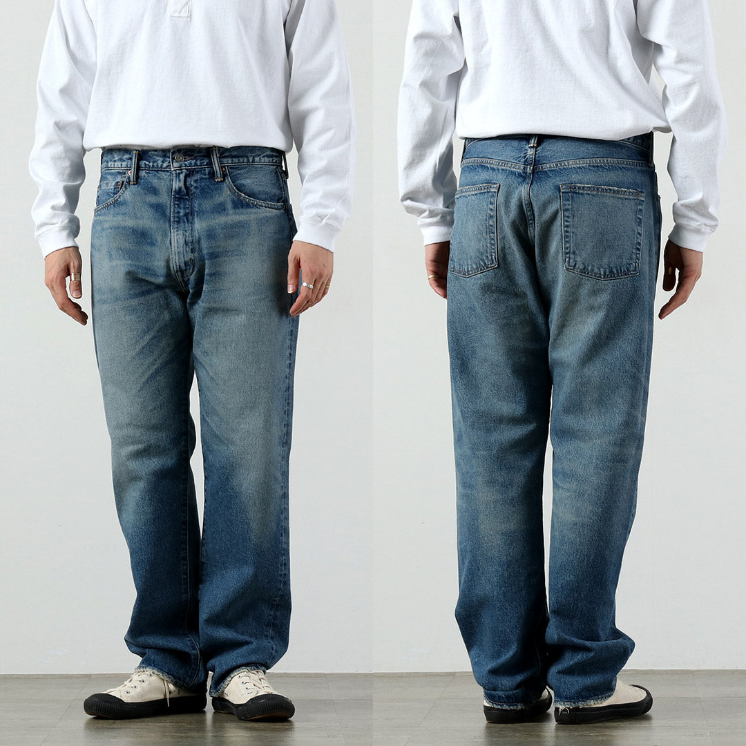 COTTON RESEARCH CLUB / 독점 14.75oz 셀비지 데님 진, 워시드 마감 팬츠