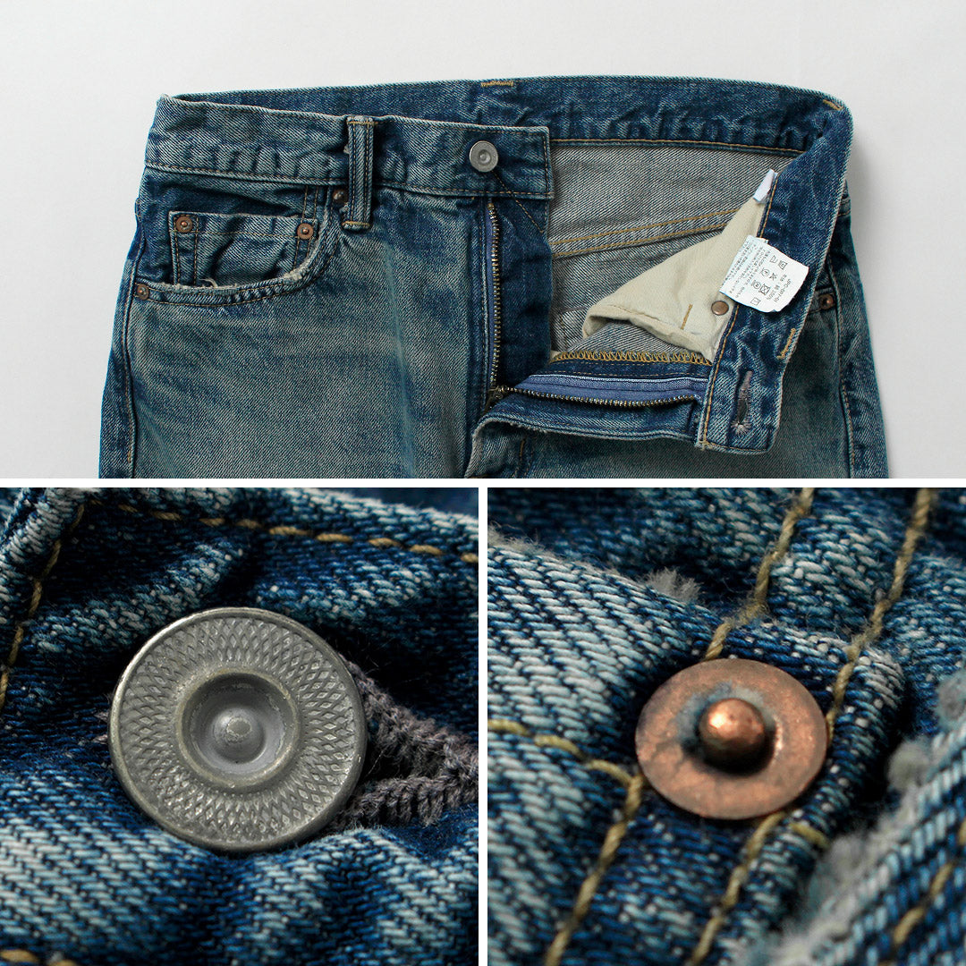 COTTON RESEARCH CLUB / 독점 14.75oz 셀비지 데님 진, 워시드 마감 팬츠