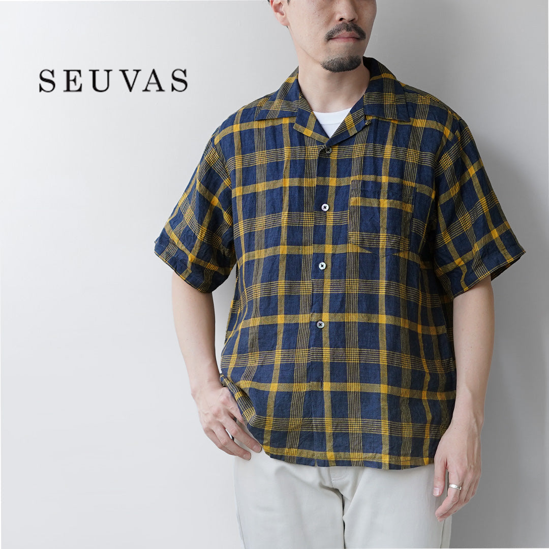 SEUVAS / Chemise Col Ouvert en Lin