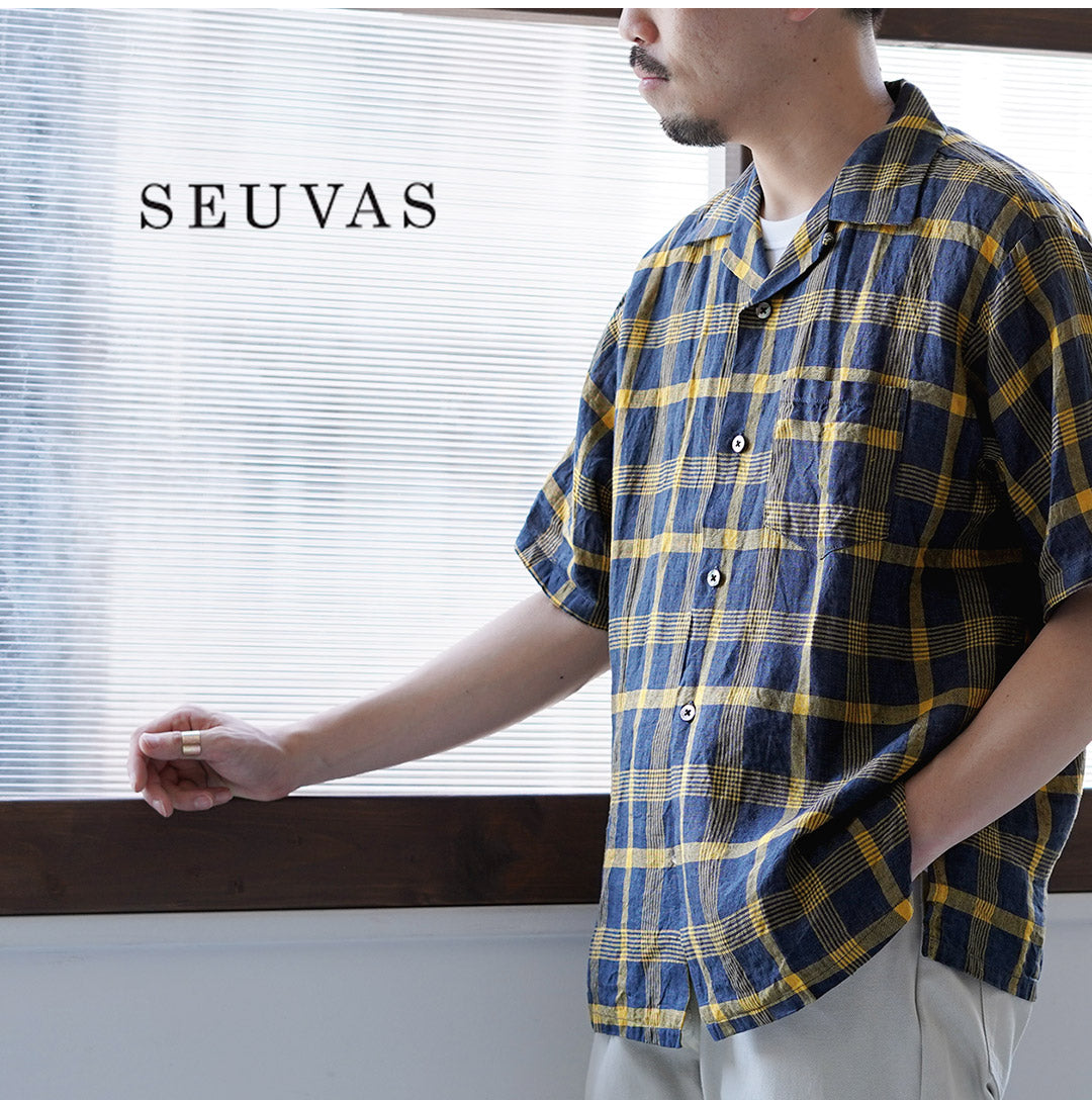 SEUVAS / Chemise Col Ouvert en Lin