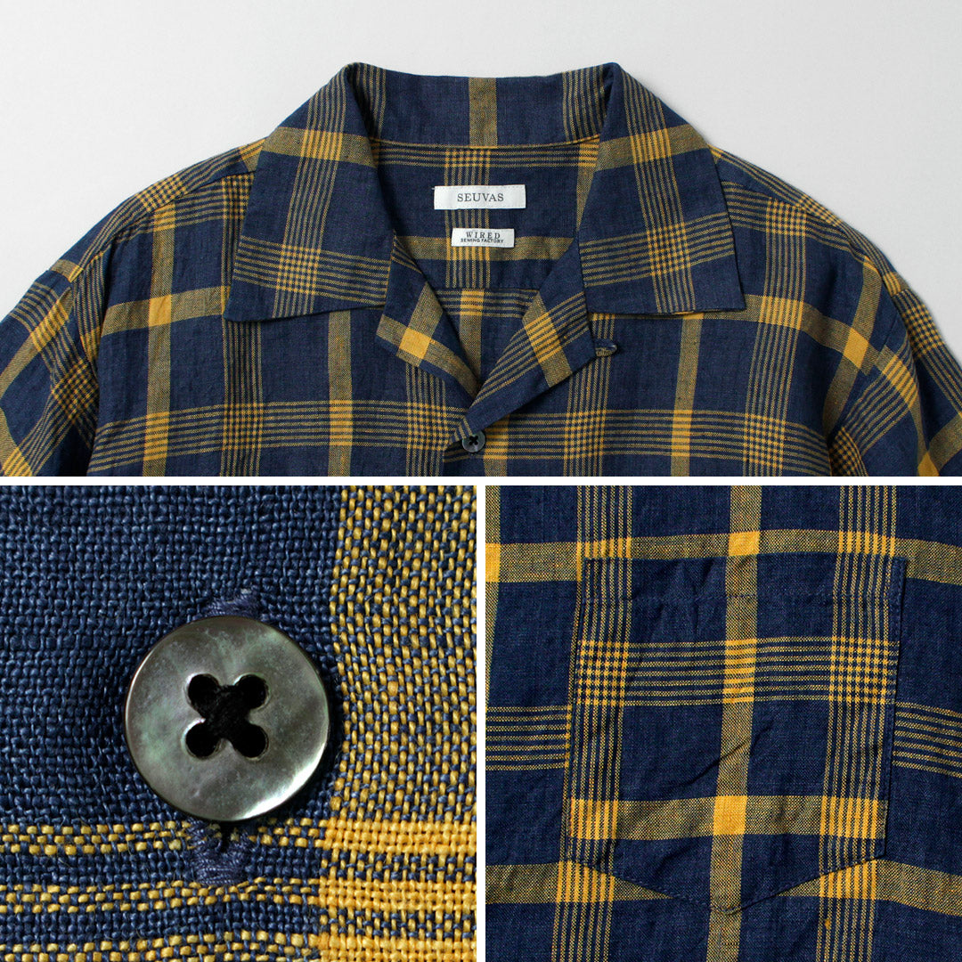 SEUVAS / Chemise Col Ouvert en Lin