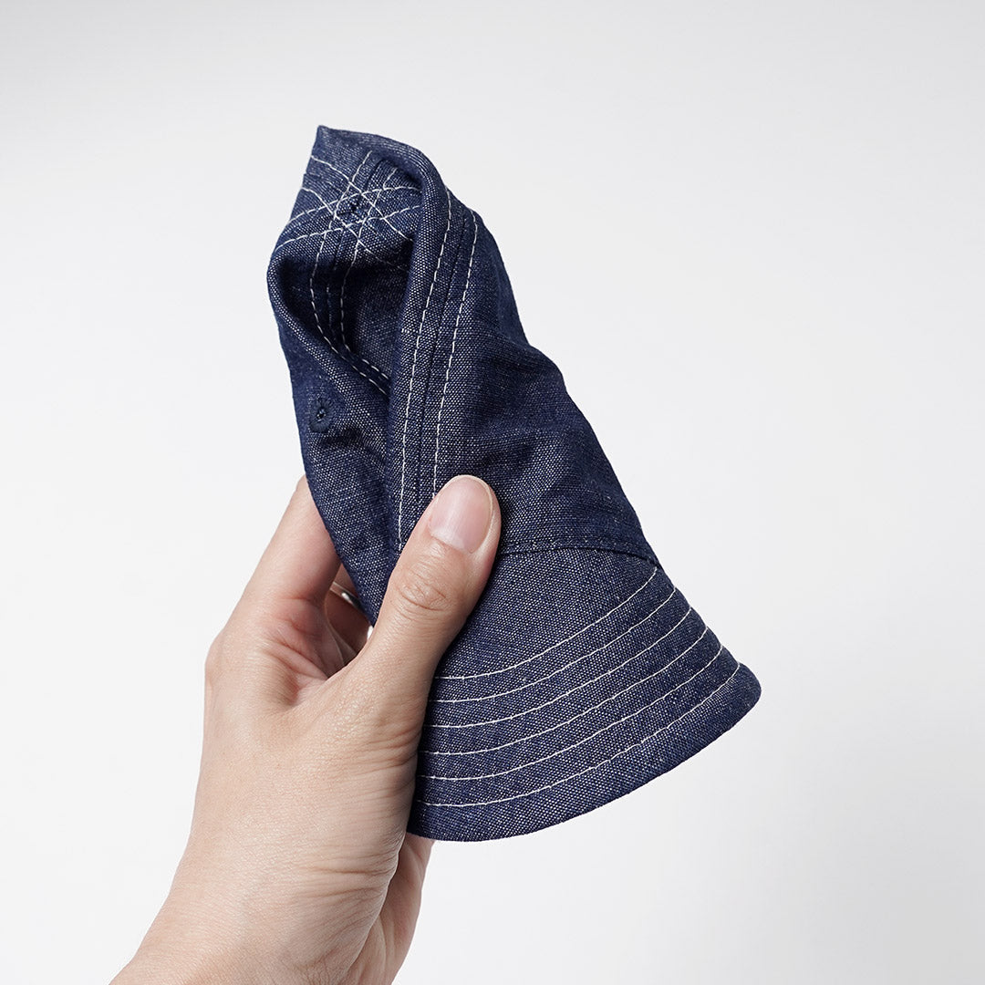HIGHER / Casquette exclusive en chambray en coton et lin