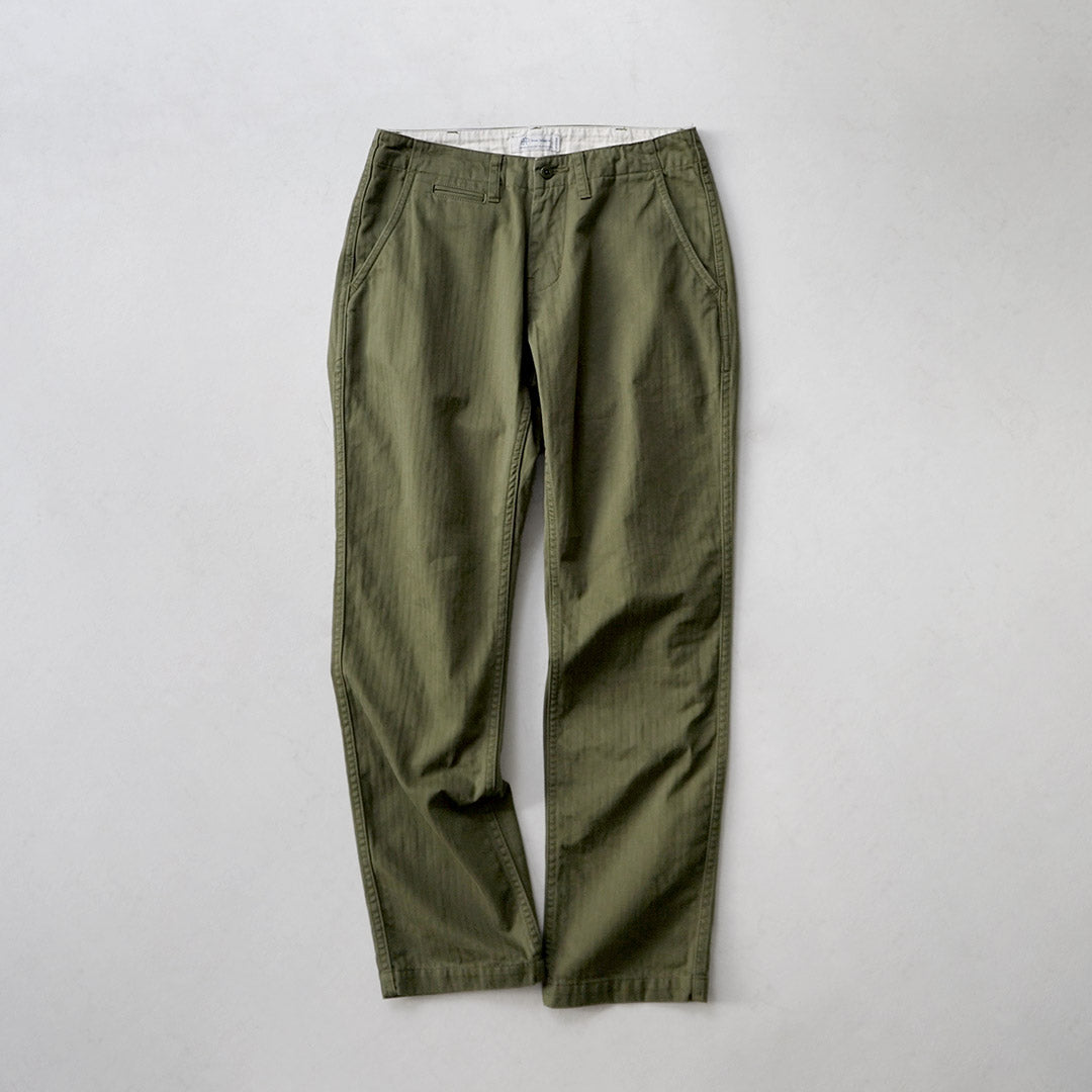 Tela azul / Pantalón vintage cónico ancho en espiga