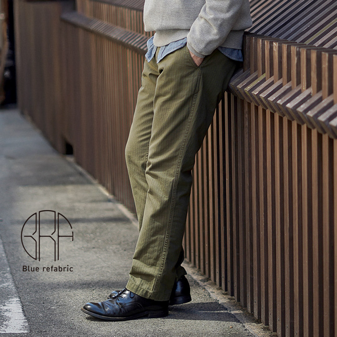 Tela azul / Pantalón vintage cónico ancho en espiga
