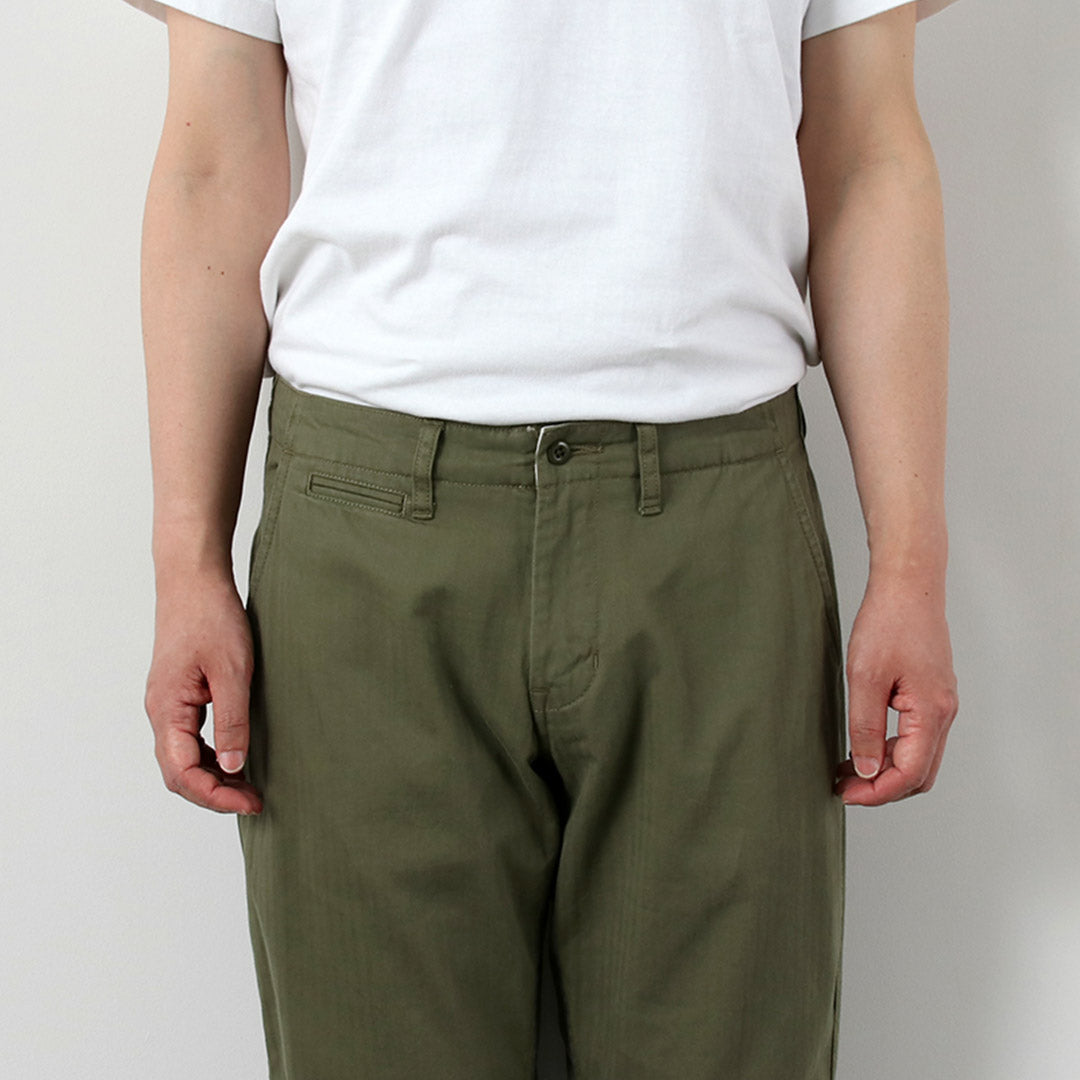 Tela azul / Pantalón vintage cónico ancho en espiga