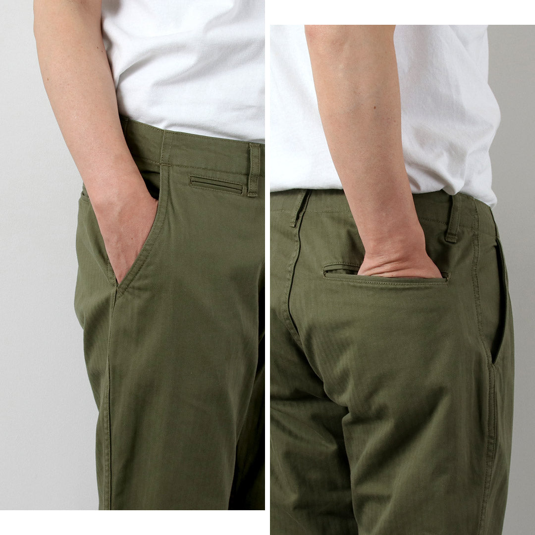 Tela azul / Pantalón vintage cónico ancho en espiga