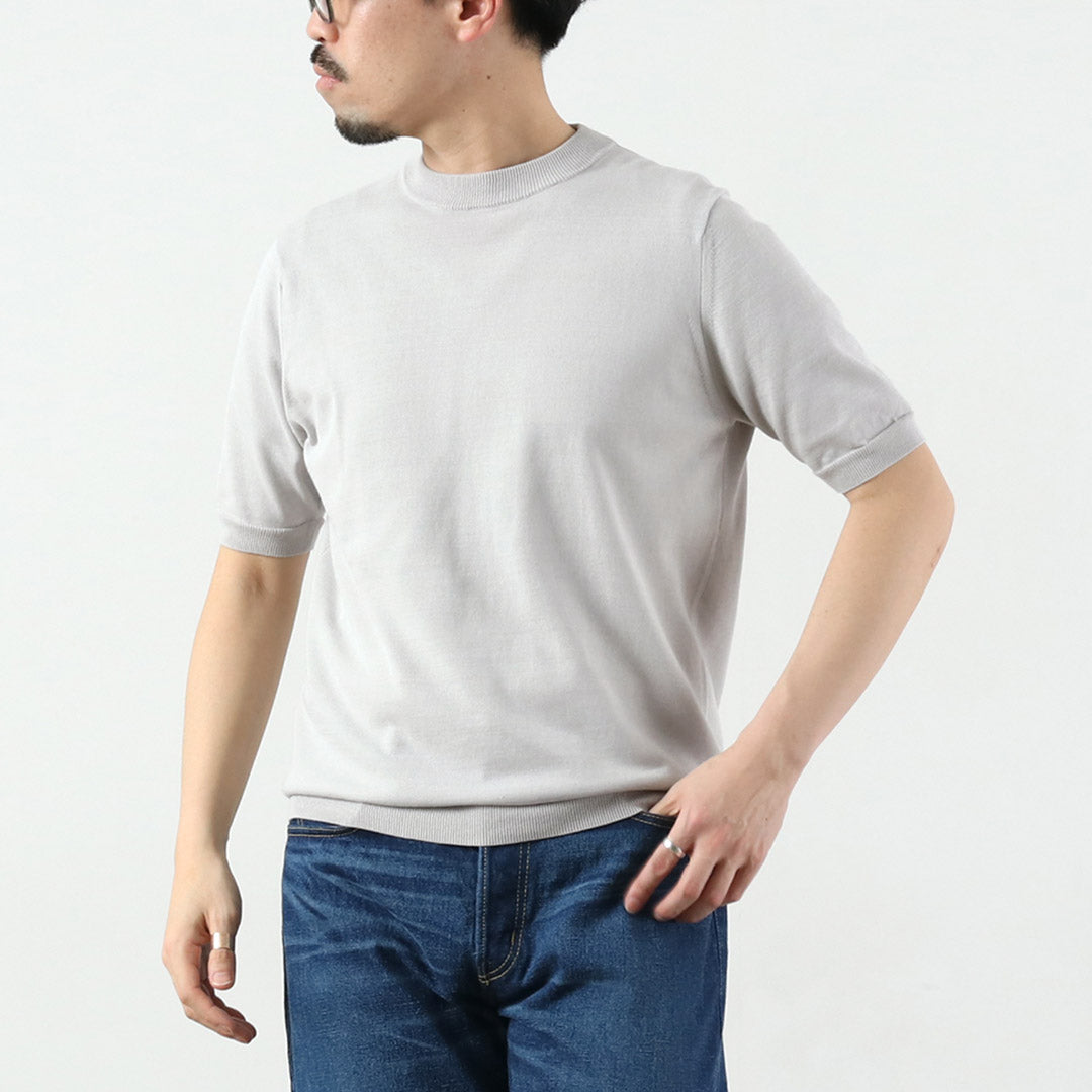 HARROWE HARROWE / T-shirt légèrement col montant en coton glacé 14G