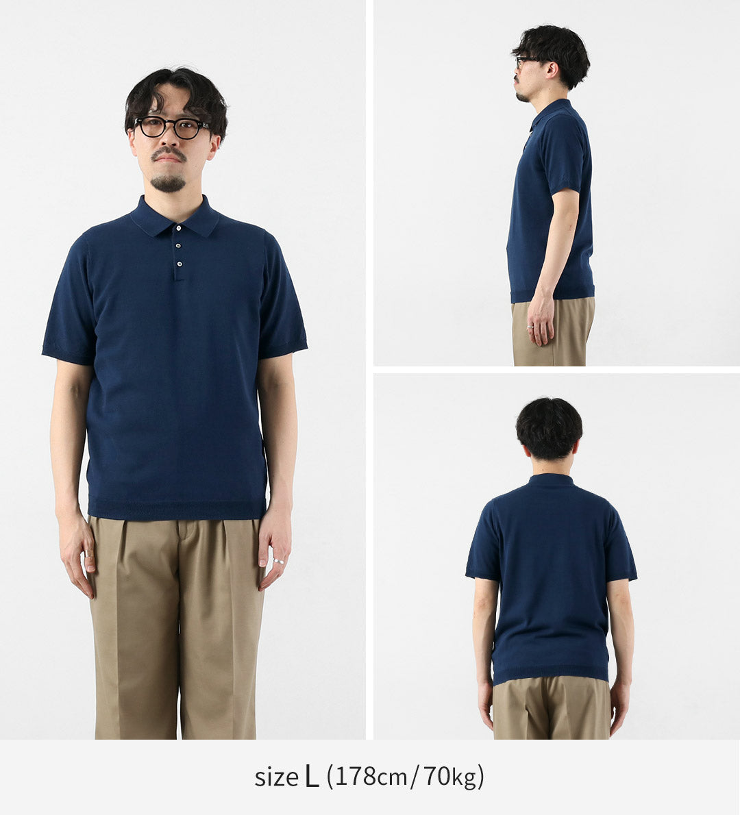 HARROWE HARROWE / 14G Ice Cotton Stand-Collar Polo Shirt