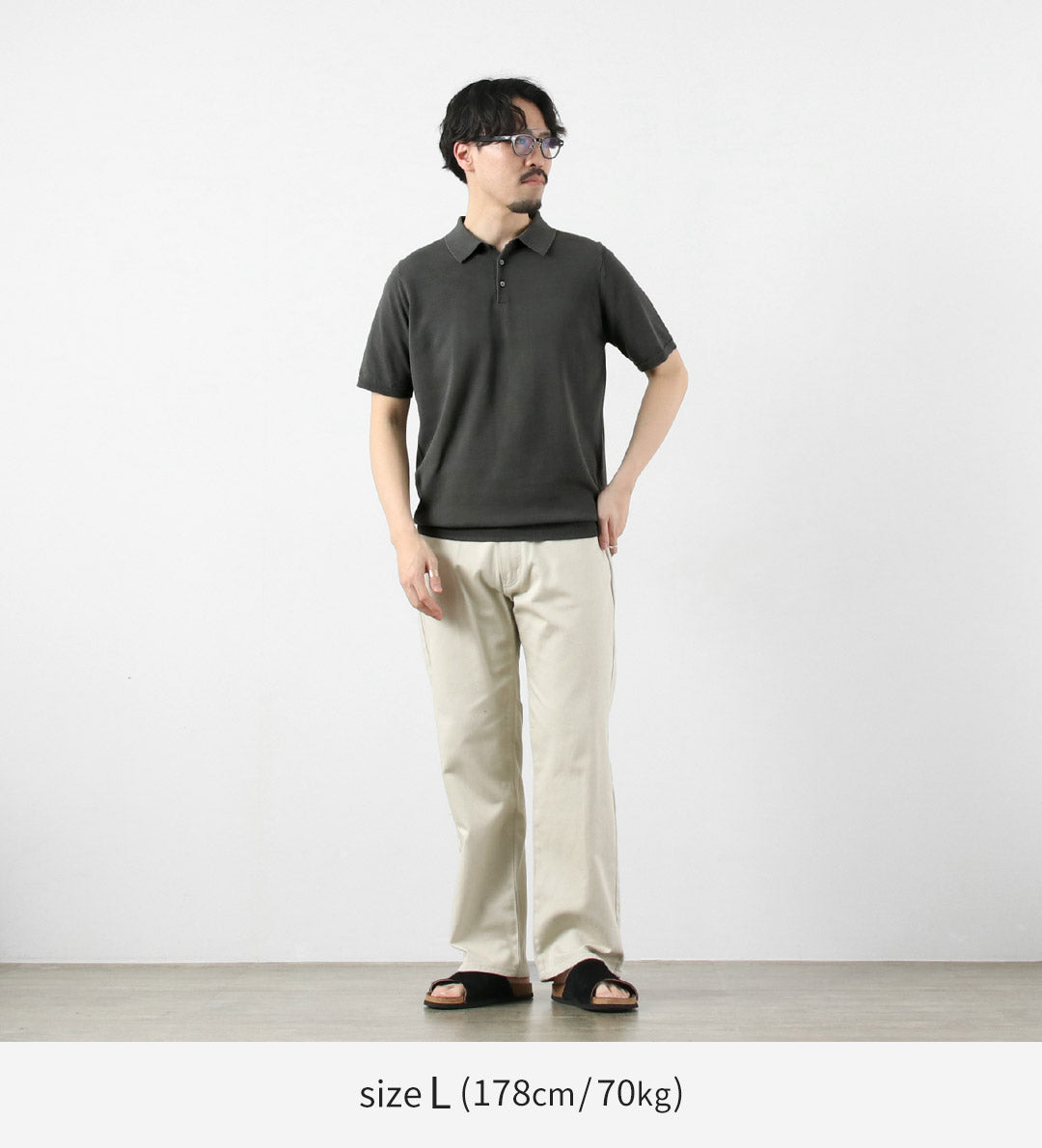 HARROWE HARROWE / 14G Ice Cotton Stand-Collar Polo Shirt