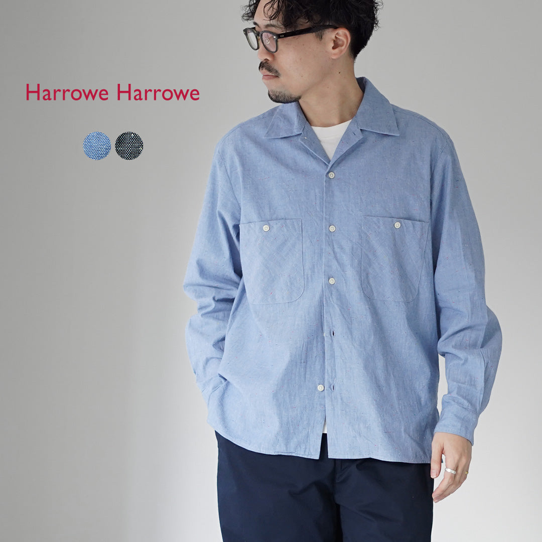 HARROWE HARROWE / 5oz 컬러 네프 샴브레이 오픈 칼라 셔츠