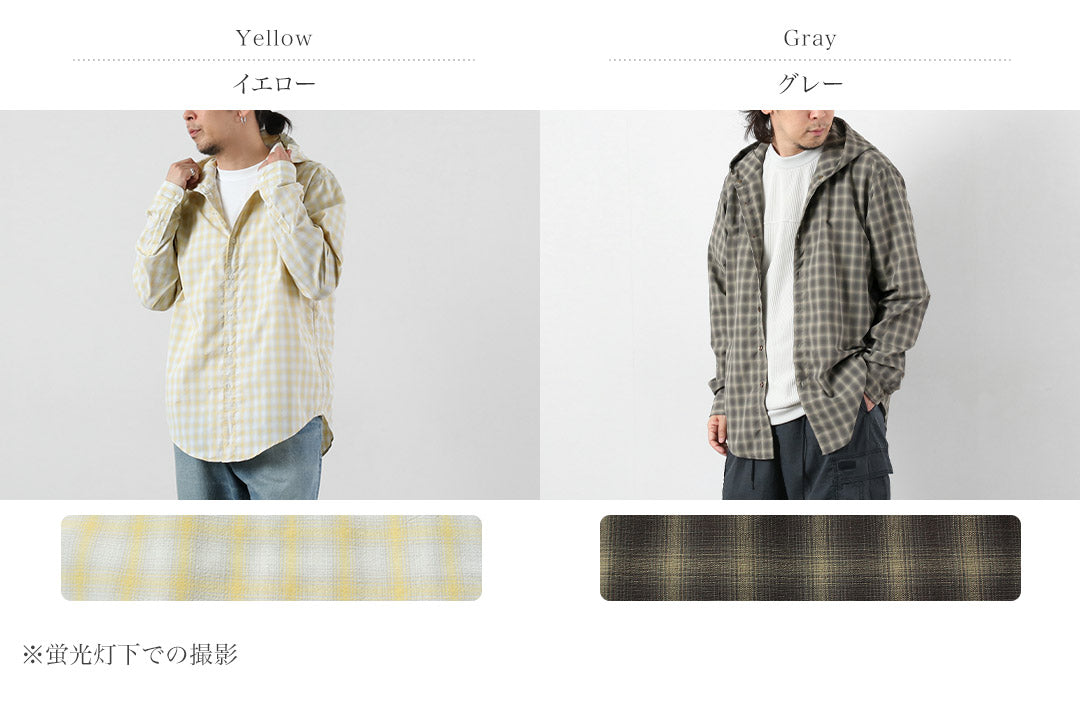 RAG / 옴브레 체크 후드 셔츠 UV 컷