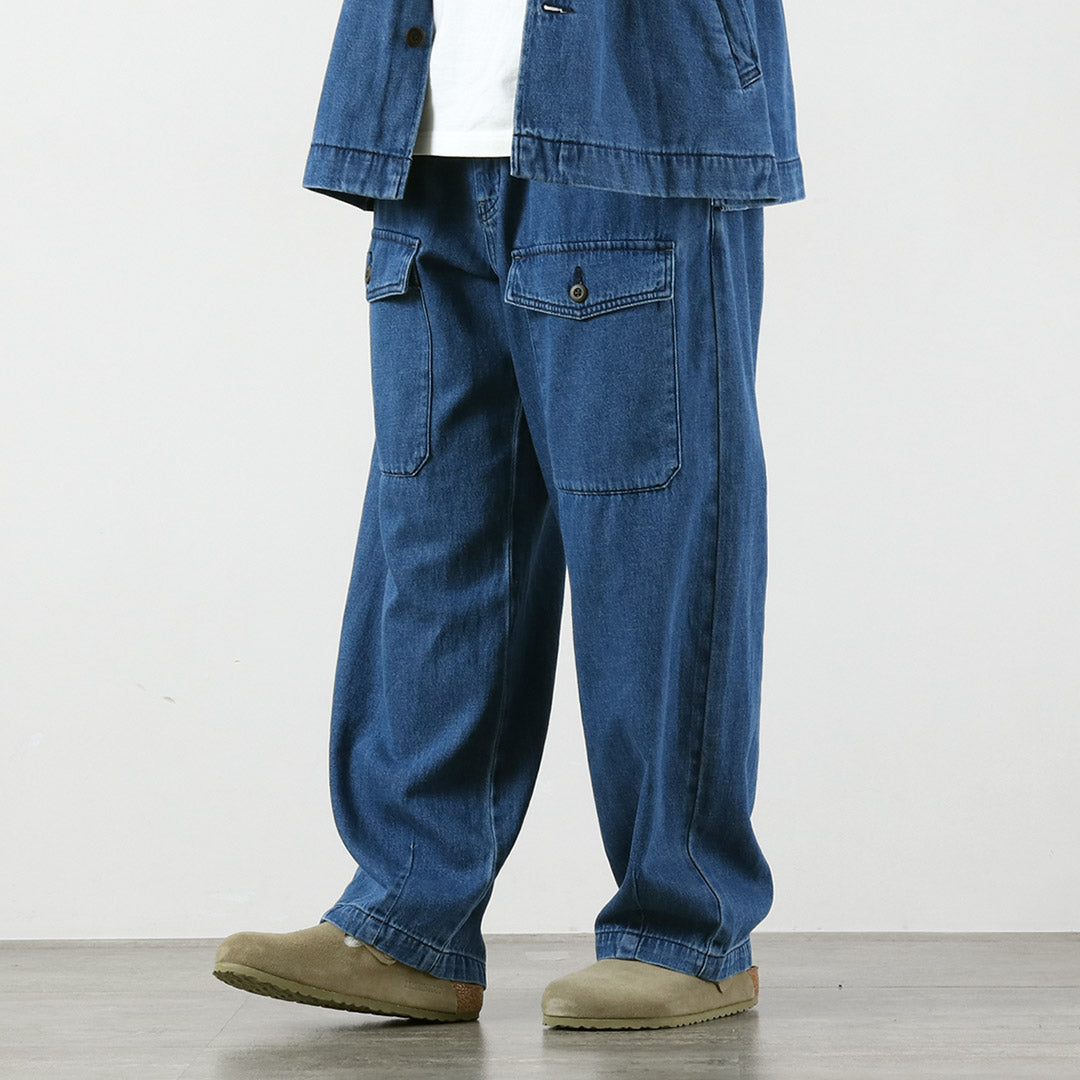 GOHEMP / Exclusivos pantalones cargo modificados con bolsillo frontal de cáñamo y algodón de 9 oz GOHEMP × KEMA DESIGNS