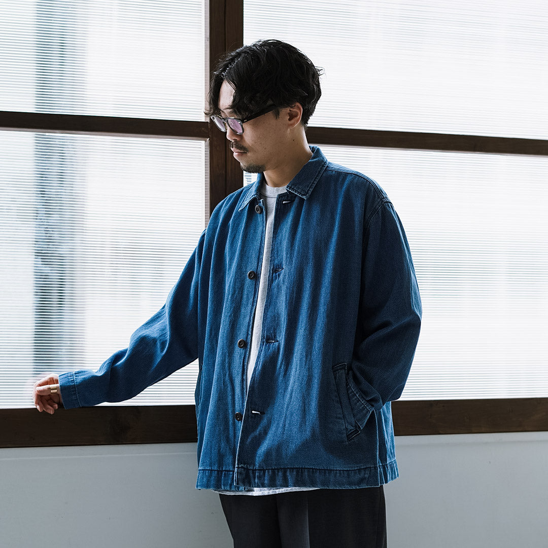 GOHEMP / 9oz Cotton Hemp Denim Overshirt-Coat GOHEMP × KEMA DESIGNS