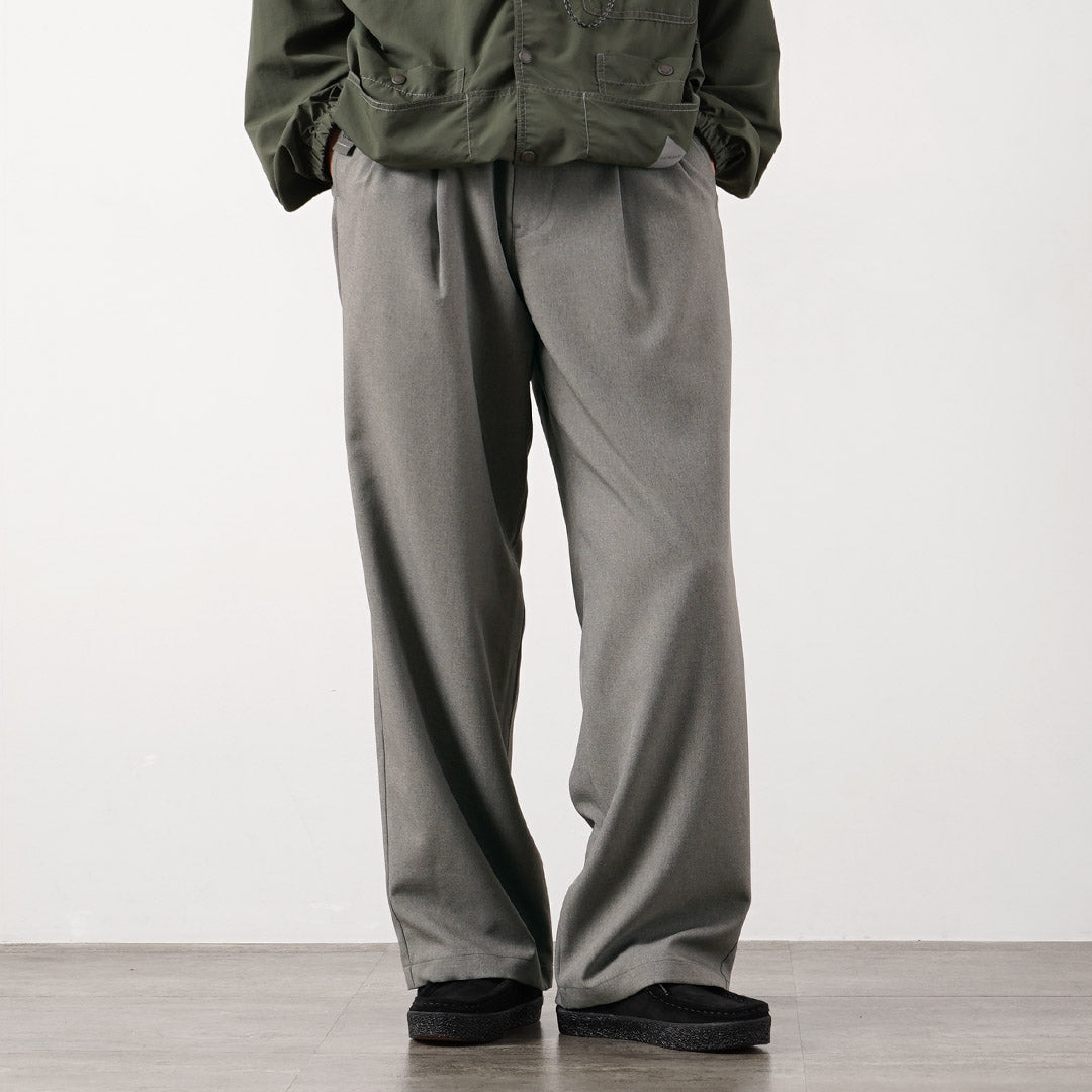 AND WANDER / PE Melange Twill Wide Easy Pants