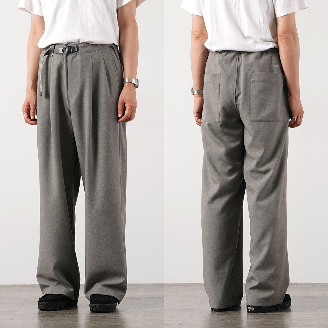 AND WANDER / PE Melange Twill Wide Easy Pants