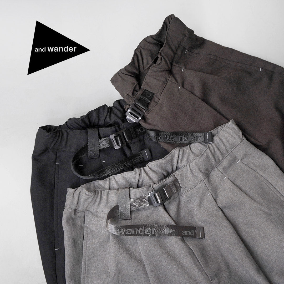 AND WANDER / PE Melange Twill Wide Easy Pants