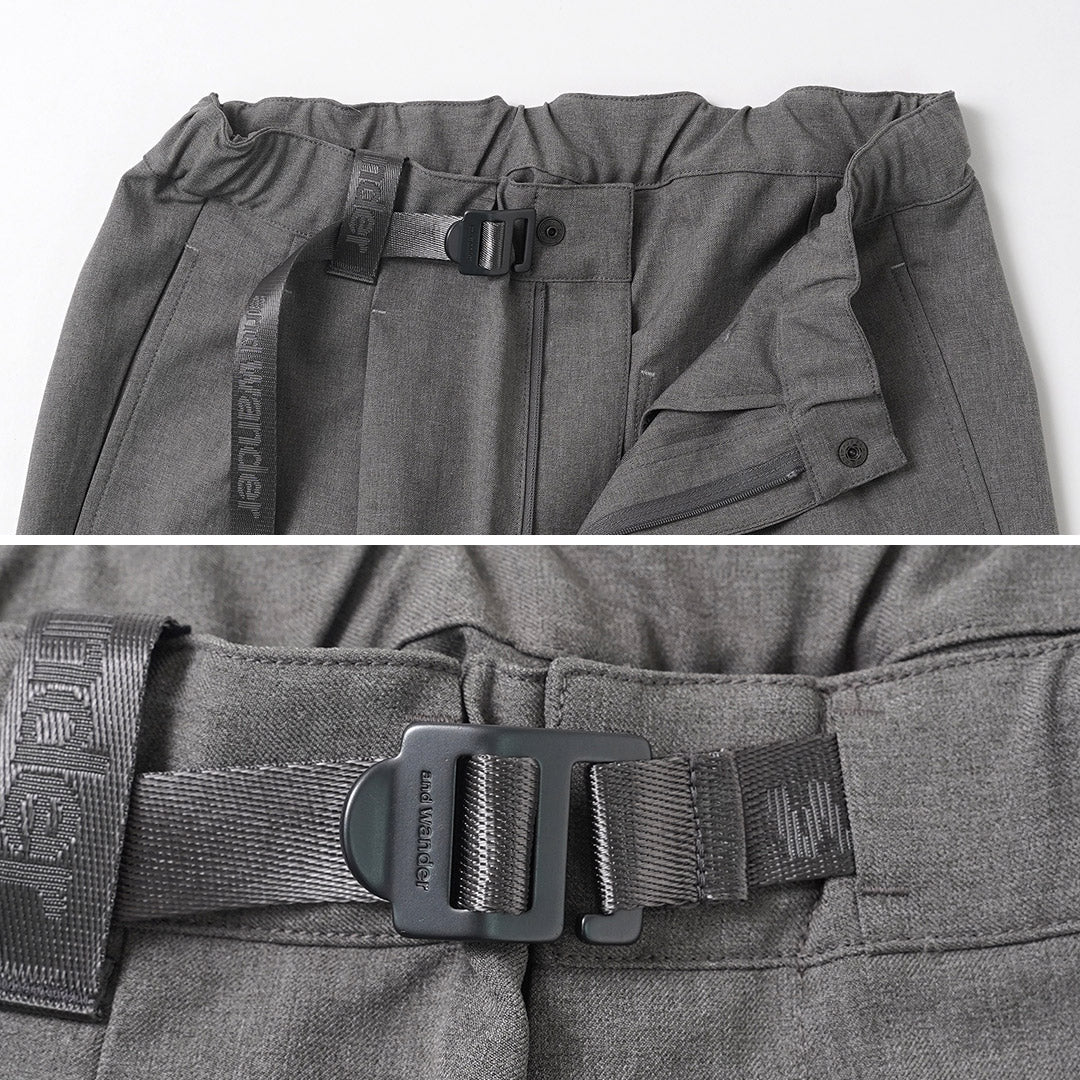 AND WANDER / PE Melange Twill Wide Easy Pants