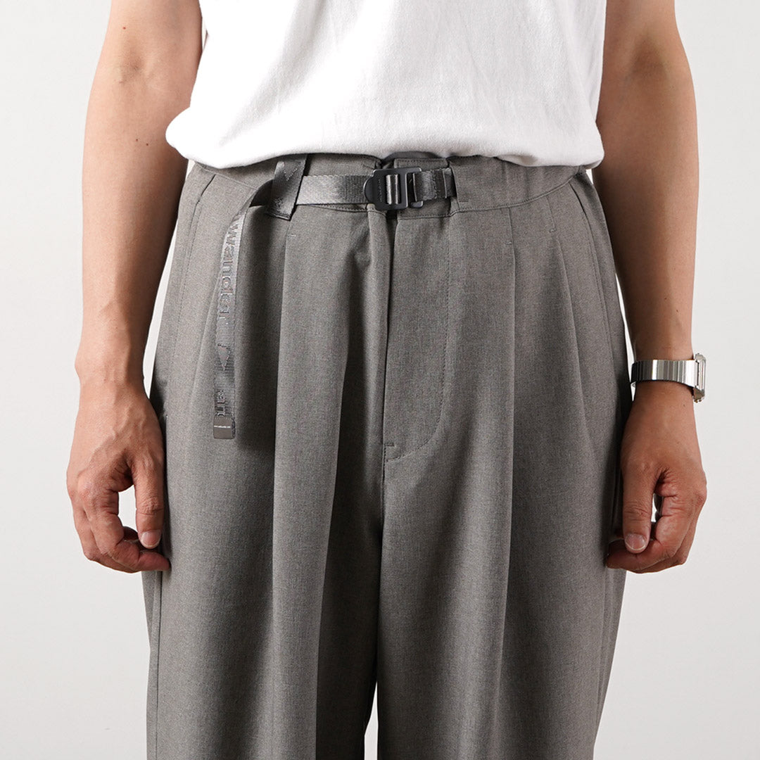 AND WANDER / PE Melange Twill Wide Easy Pants