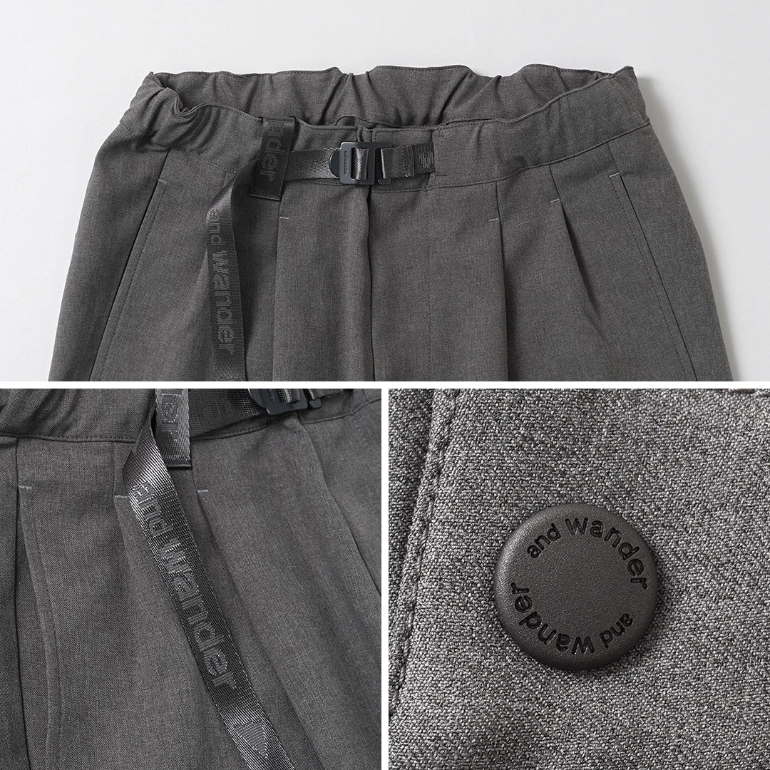 AND WANDER / PE Melange Twill Wide Easy Pants
