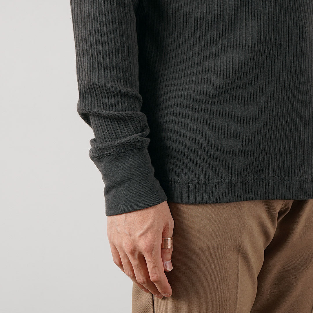 GICIPI / CASTORO Basic Fit Long Sleeve Henley Neck T-shirt